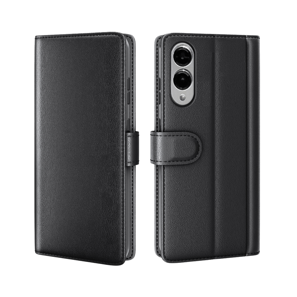 Fonexio Samsung Galaxy S25 Edge Luxe Lederen Bookcase Zwart