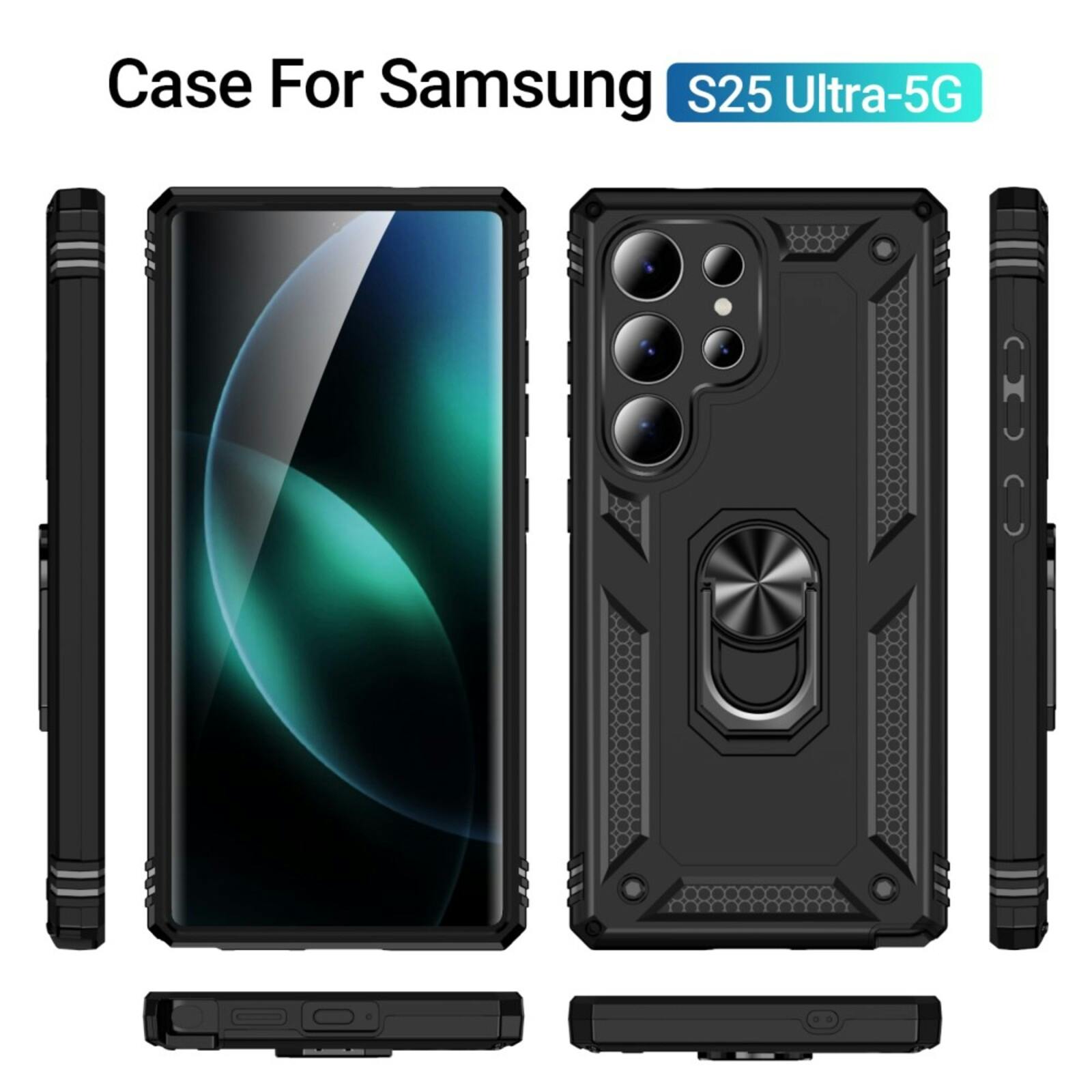 CaseBody Samsung Galaxy S25 Ultra Shield Case Zwart