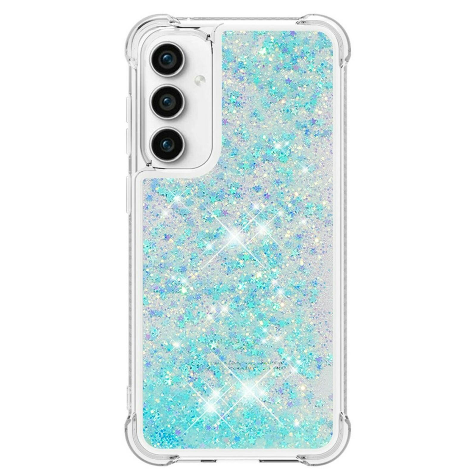 Mocaa Samsung S23 FE Valbestendig Glitter Hoesje Blauw