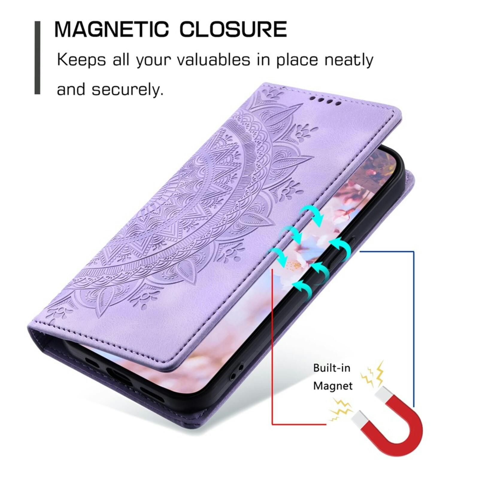Comfycase Apple iPhone 17 Air Soft Mandala Bookcase Paars