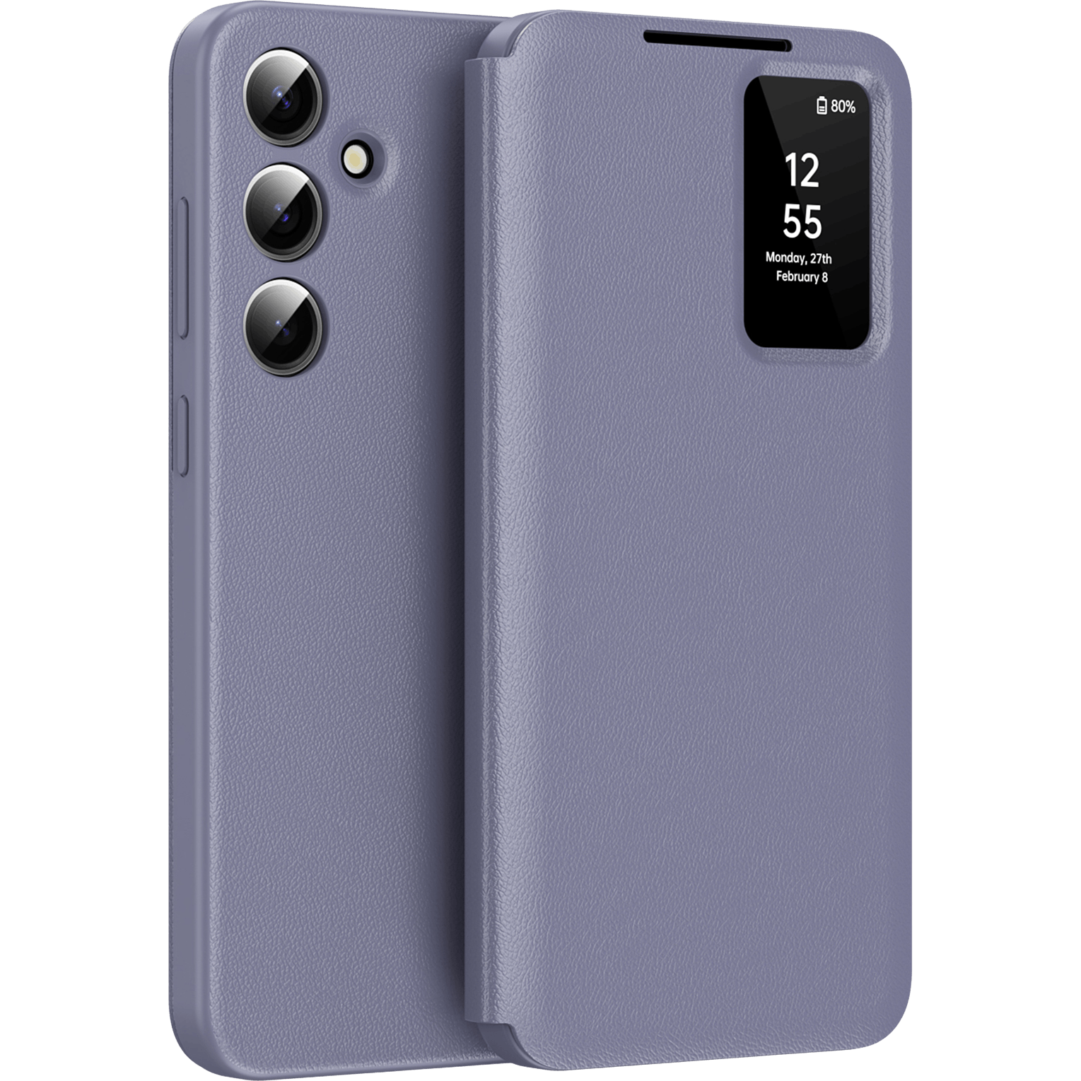 CaseBody Samsung Galaxy S25 Smart Cover Paars - Voorkant