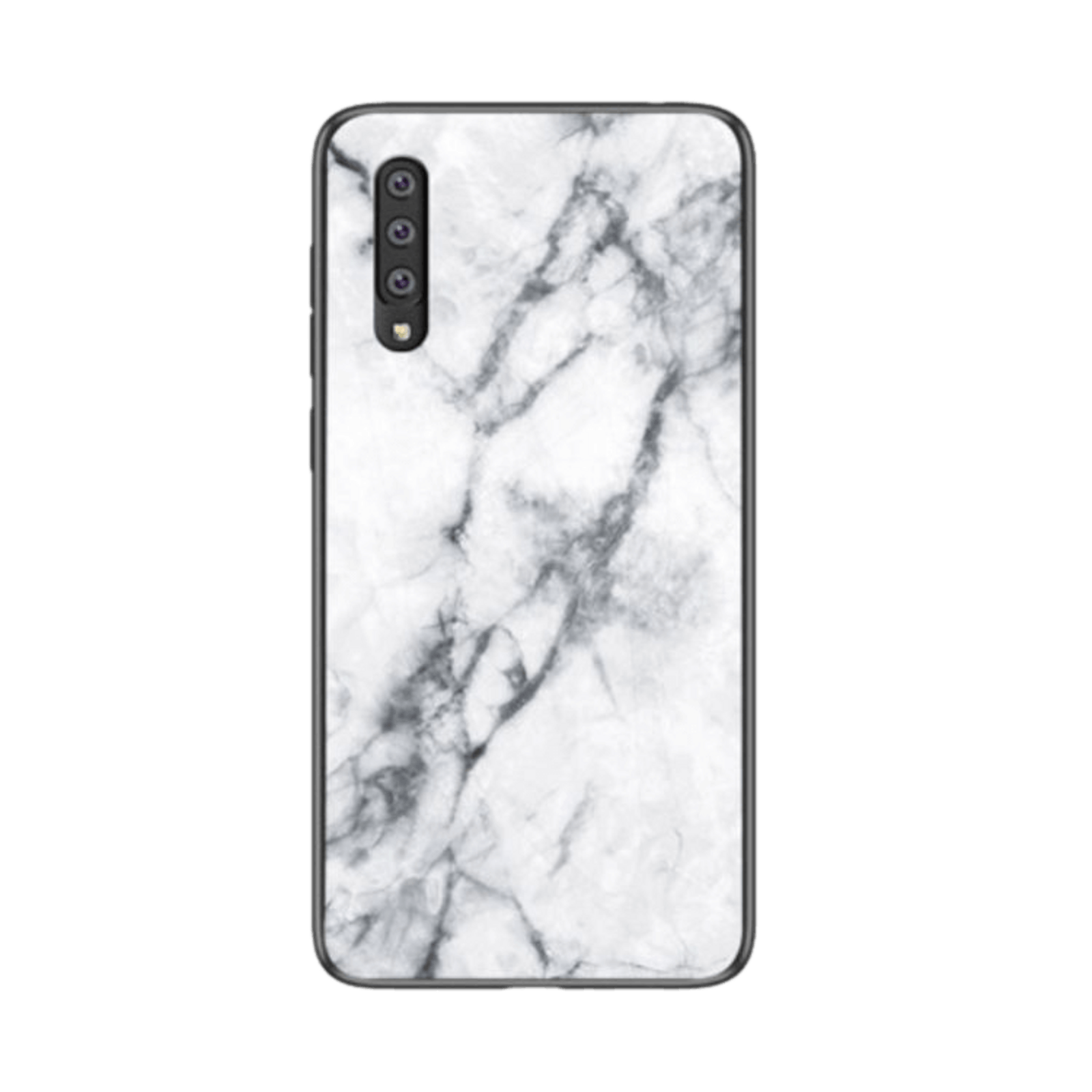 CaseBody Samsung Galaxy A50 Marble Glass Hoesje Gehard Glas Wit