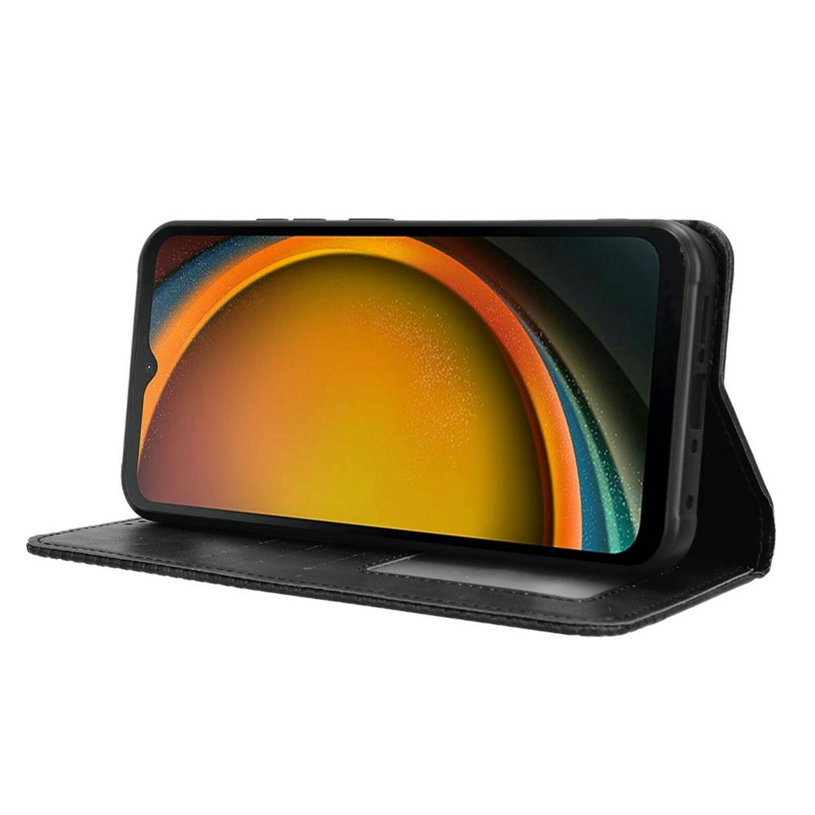 Mocaa Samsung Galaxy Xcover 7 Grid Bookcase Zwart