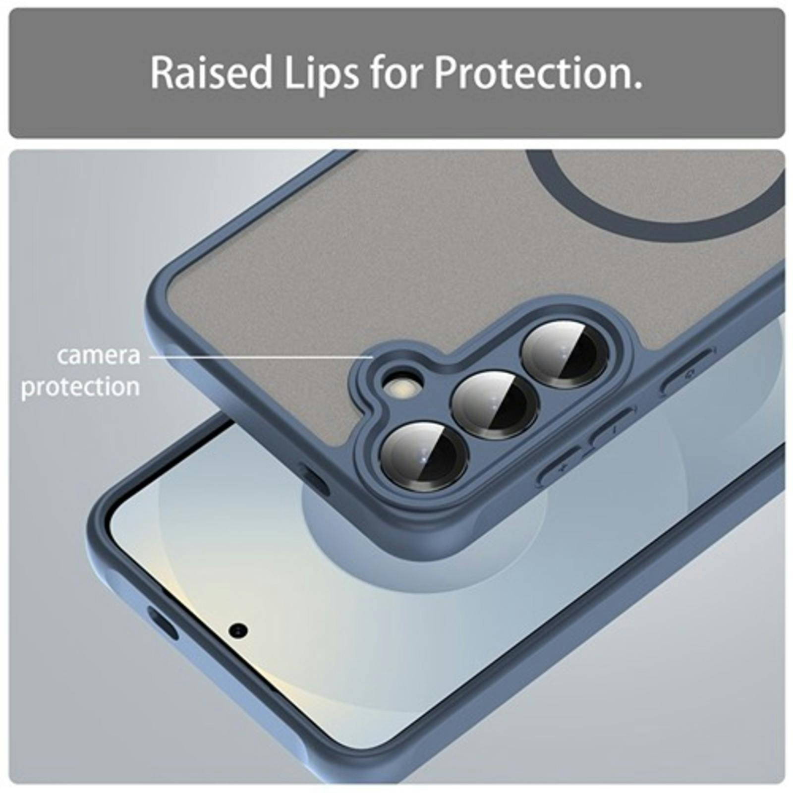 CaseBody Samsung A36 Slim Anti-Shock MagSafe Hoesje Blauw