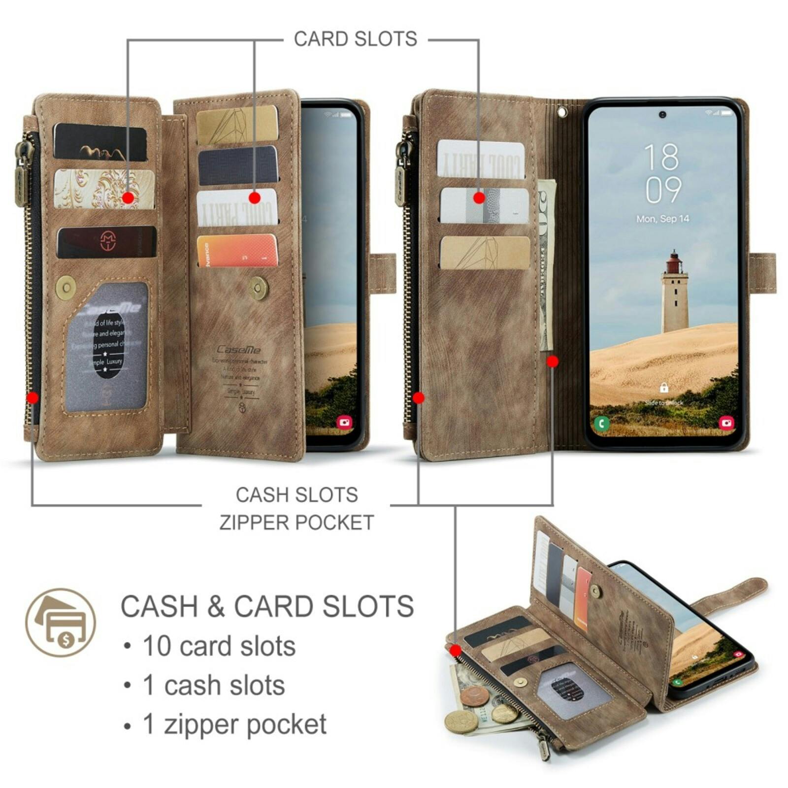Caseme Samsung Galaxy A56 Vintage Wallet Hoesje Bruin