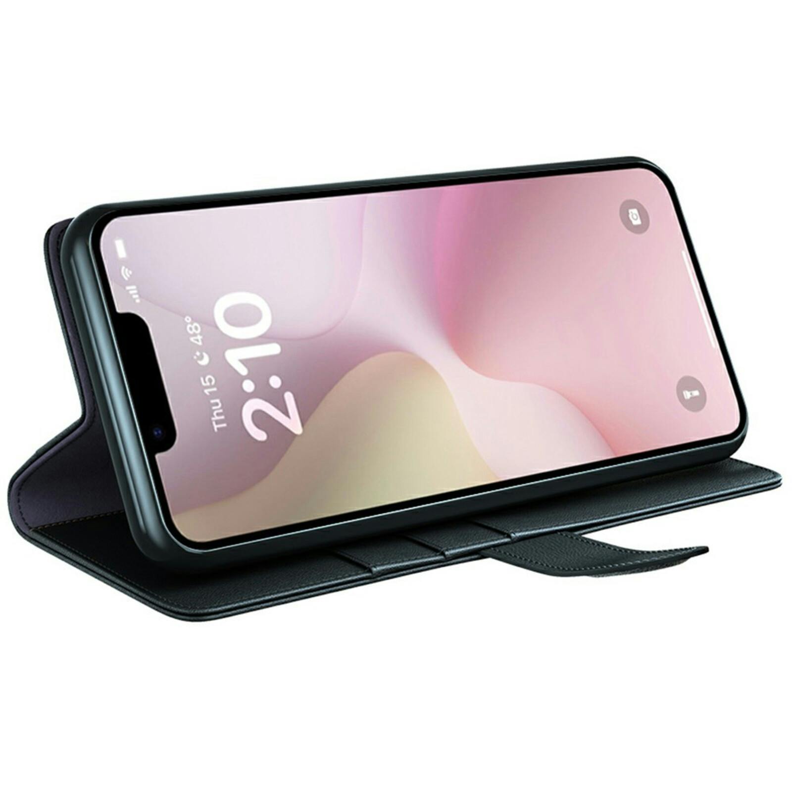 Fonexio Apple iPhone 16e Luxe Lederen Bookcase Zwart