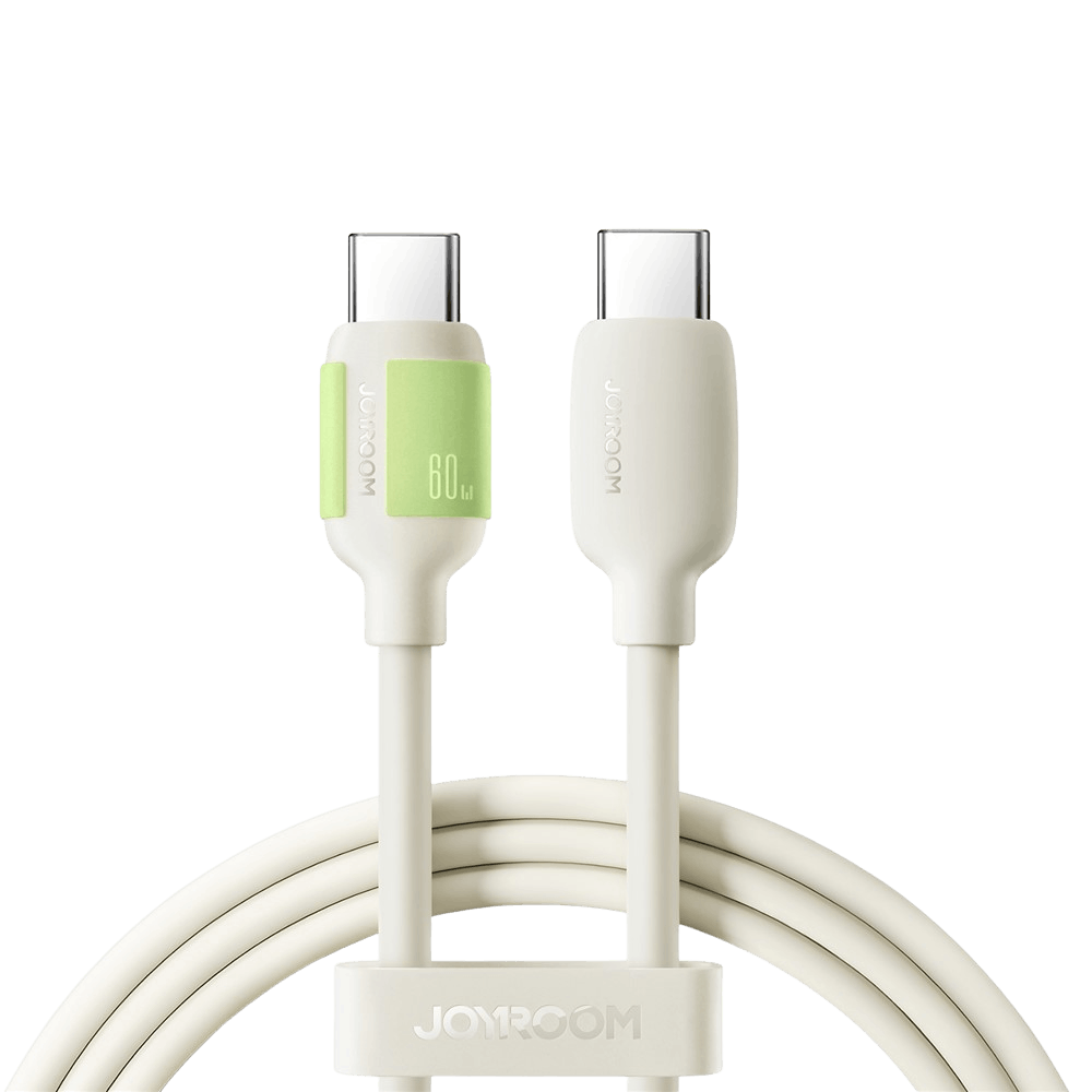 Joyroom 60W USB-C Zacht Gewoven Oplaadkabel Beige 2m