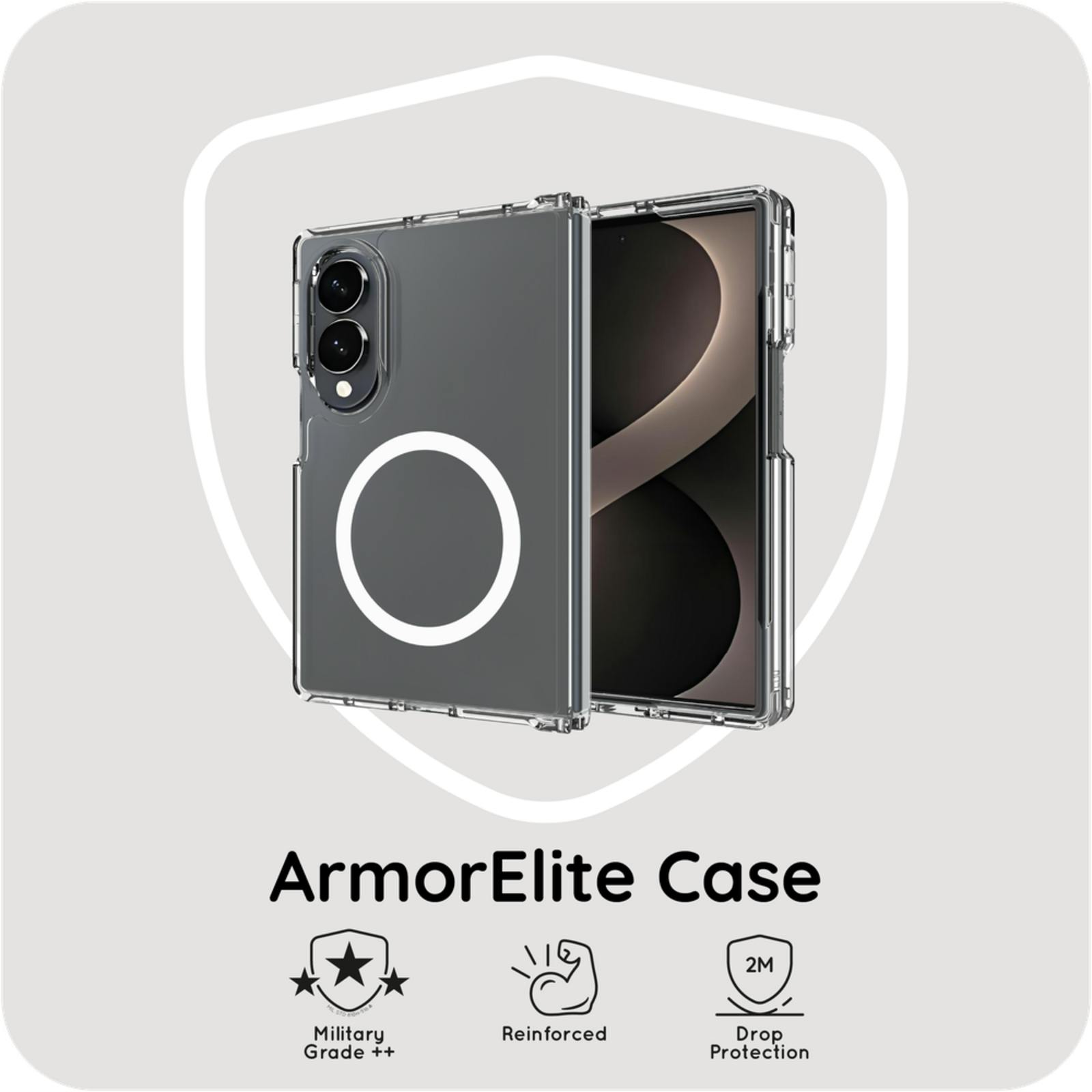 Just in Case Samsung Galaxy Z Fold8 Magnetisch Armor Hoesje Transparant