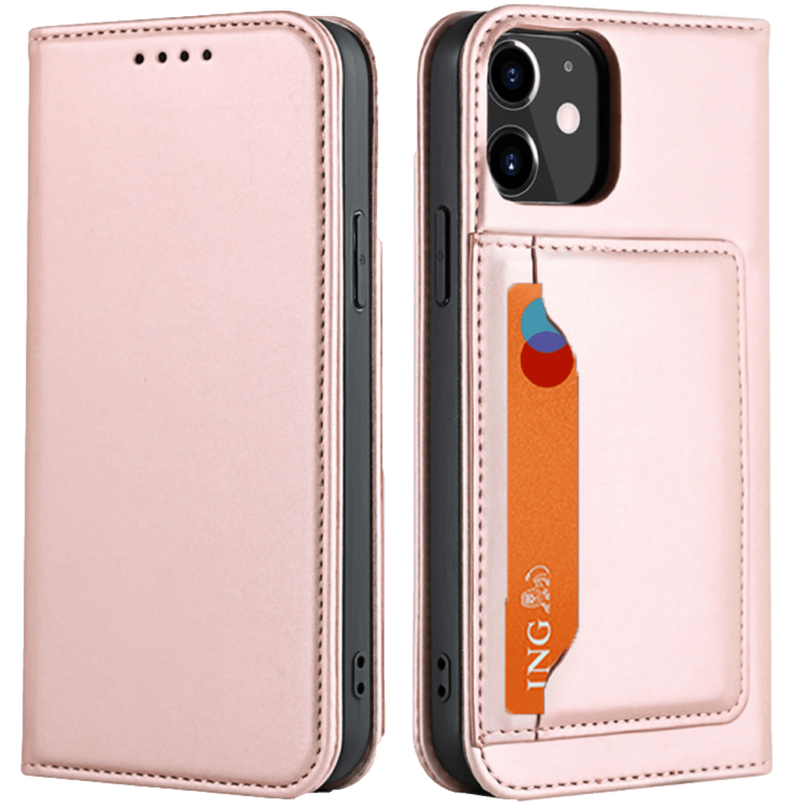 CaseBody iPhone 12 Mini Lux Bookcase Hoesje Roségoud