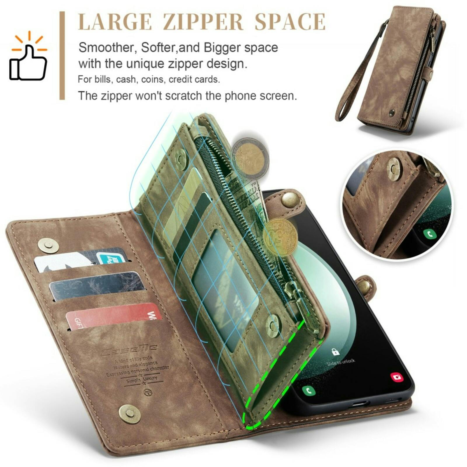 Caseme Samsung S23 FE Vintage Wallet Hoesje Bruin