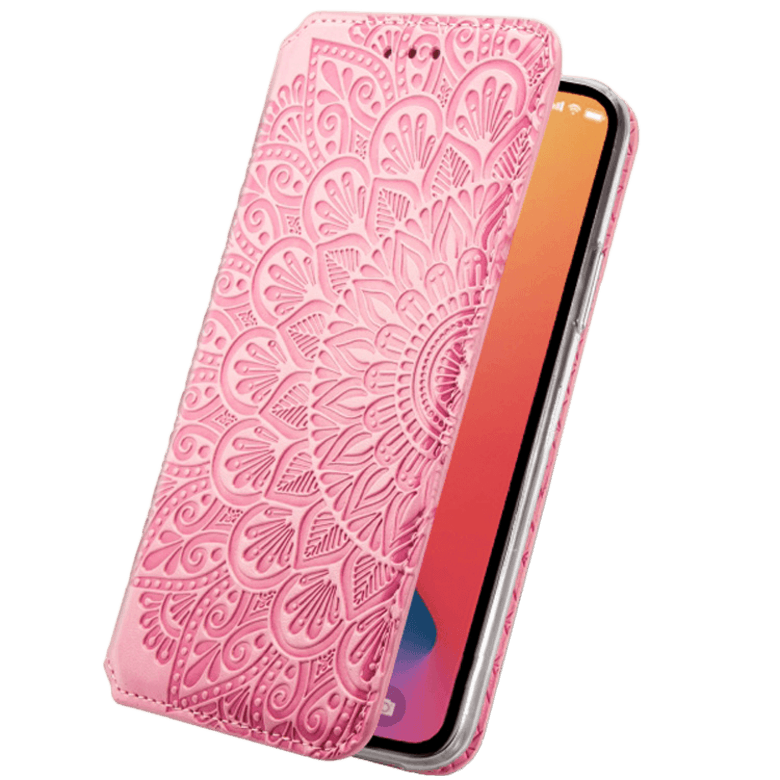 Mocaa iPhone 12 Pro Max Magnetic Mandala Wallet Roze