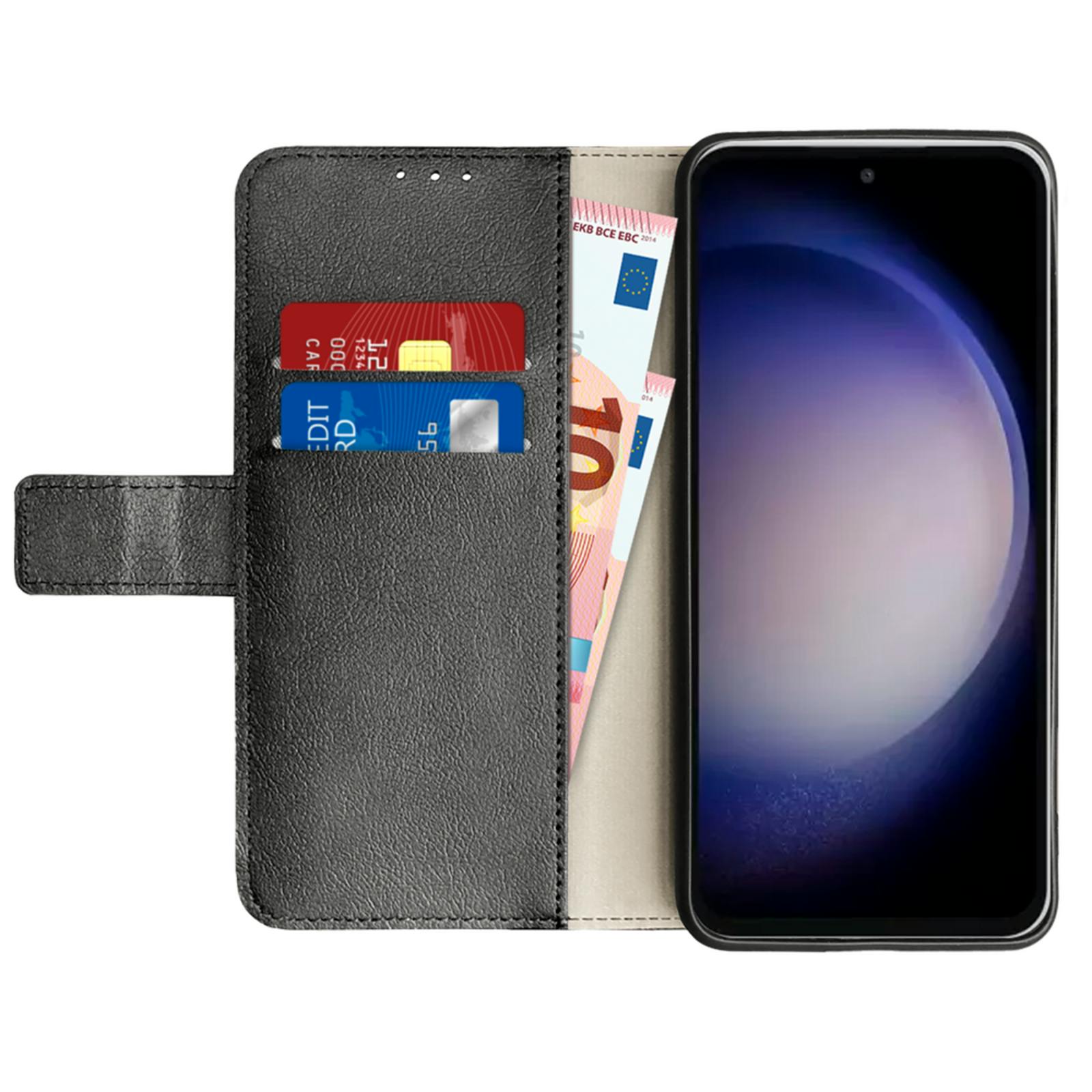 Just in Case Galaxy S23 FE Portemonnee Hoesje Zwart - Voorkant