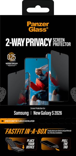 PanzerGlass Samsung Galaxy S26 Fastfit In-a-Box Screenprotector Privacy