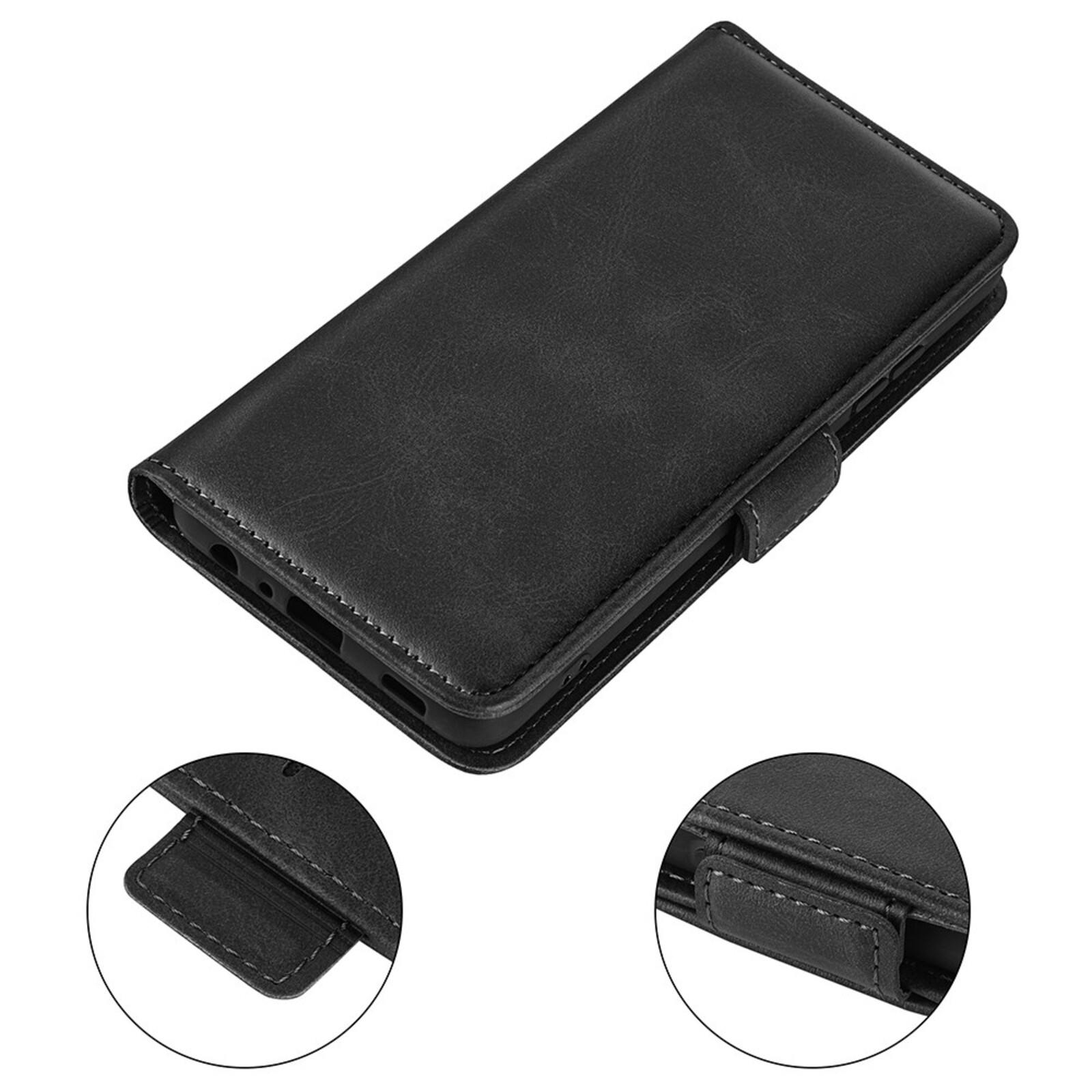 CaseBody Samsung Galaxy S26 FE Real Leather Wallet Hoesje Zwart