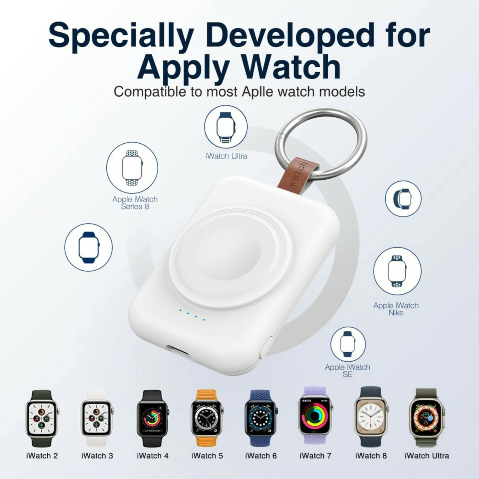 Mocaa 1800mAh Mini Wireless Apple Watch Charger Wit 1.800 mAh