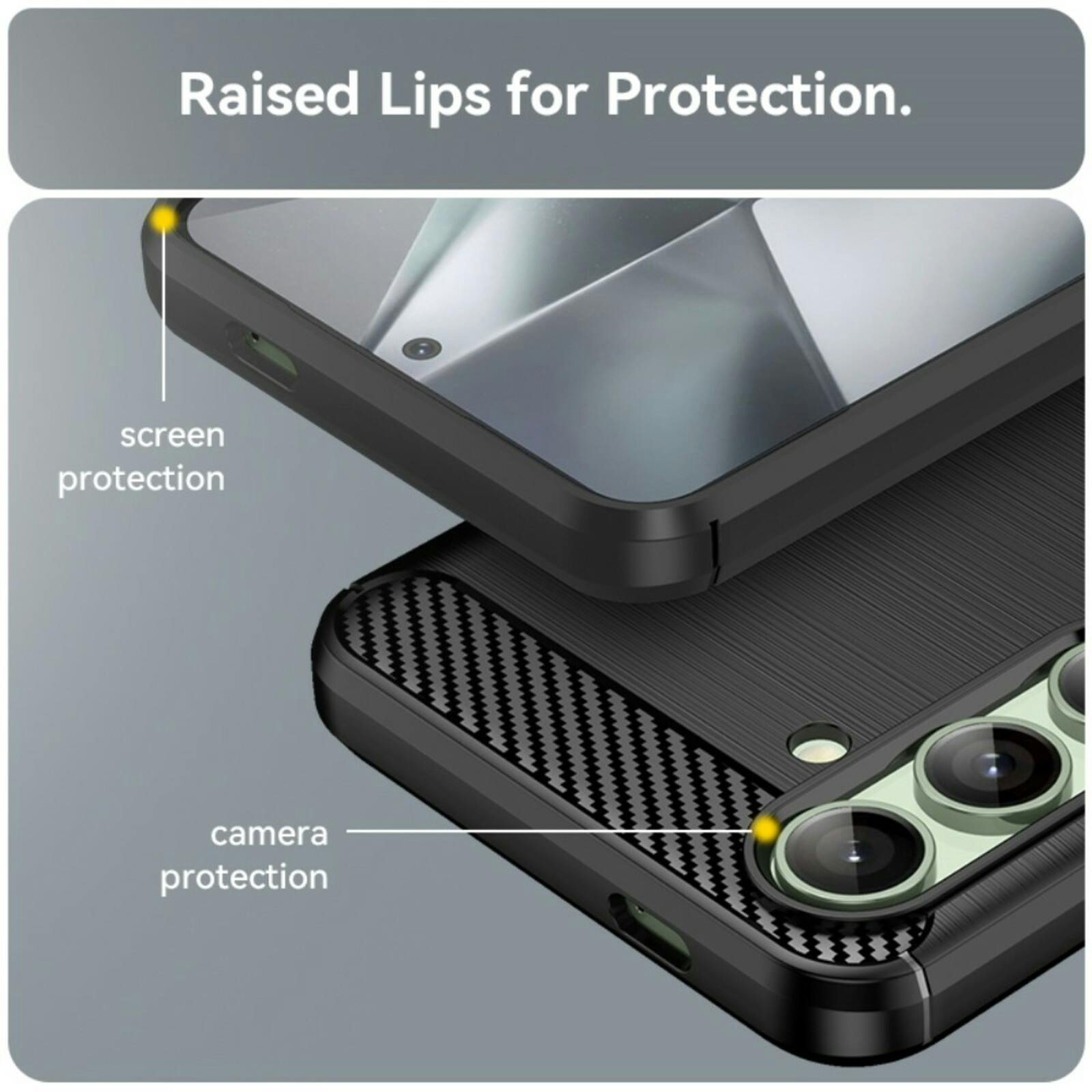 Mocaa Samsung Galaxy S24 FE Schokbestendig Hoesje Zwart