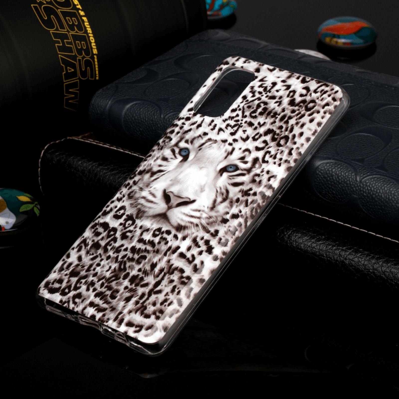 Mocaa Samsung Galaxy A41 Glow in the Dark Hoesje Luipaardprint Meerkleurig