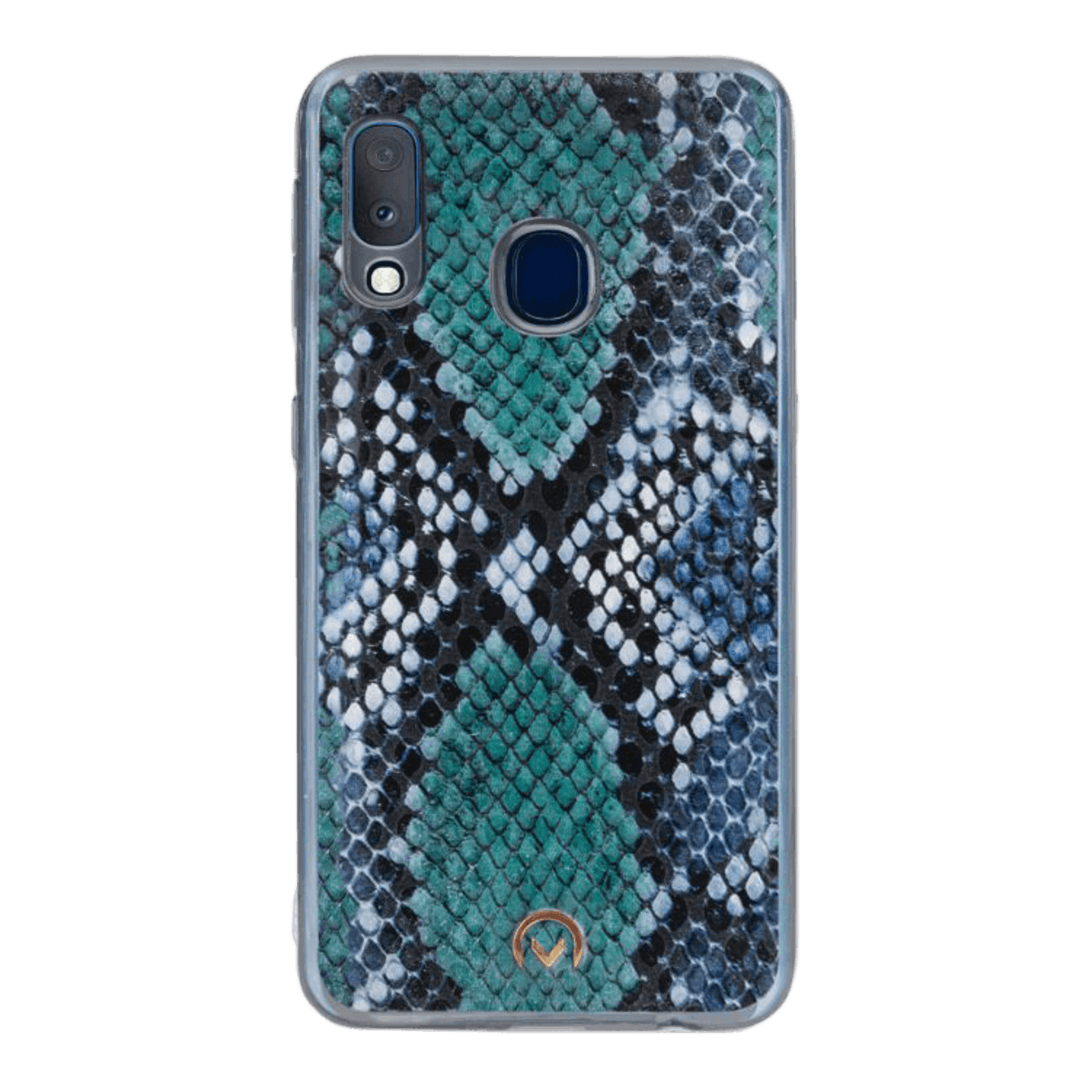 Mobilize Samsung Galaxy A20e Velvet Clutch Royal Blue Snake Blauw