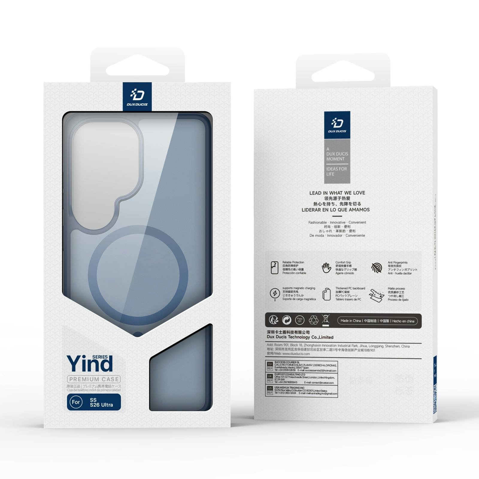 DUX DUCIS Samsung Galaxy S26 Ultra Magnetic Mat Hoesje Blauw