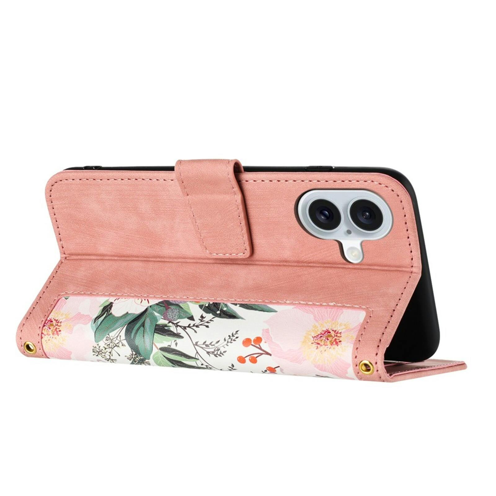 Mocaa Apple iPhone 17 Floral Series Bookcase Roze