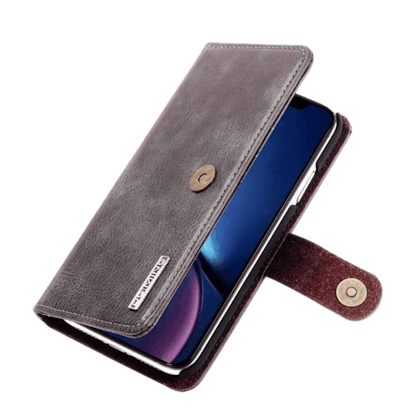 DG.MING iPhone 11 Lederen 2-in-1 Wallet en Hoesje Grijs