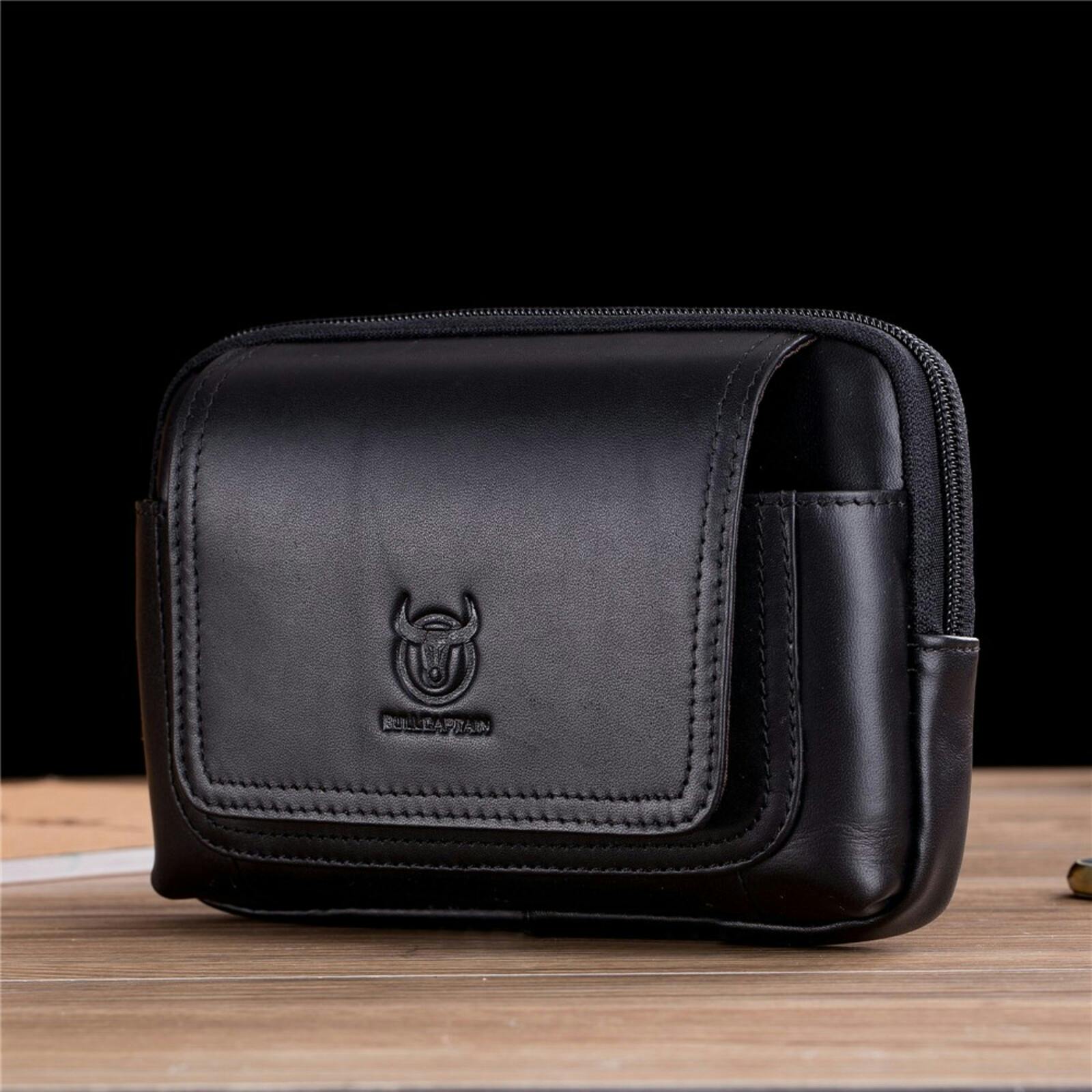 Bullcaptain Vertical Leather Smartphone Pouch Bruin L