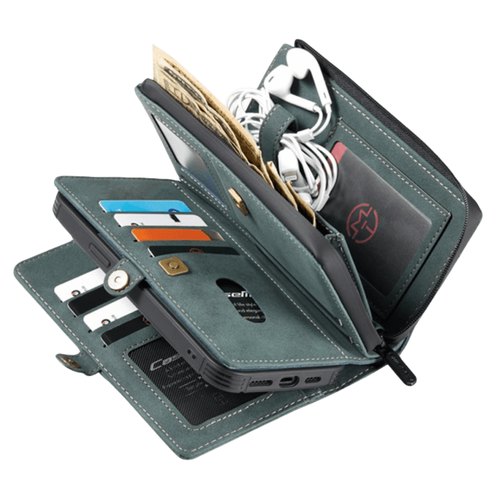 Caseme iPhone 12 Pro Max 2 in 1 Luxury Wallet Blauw