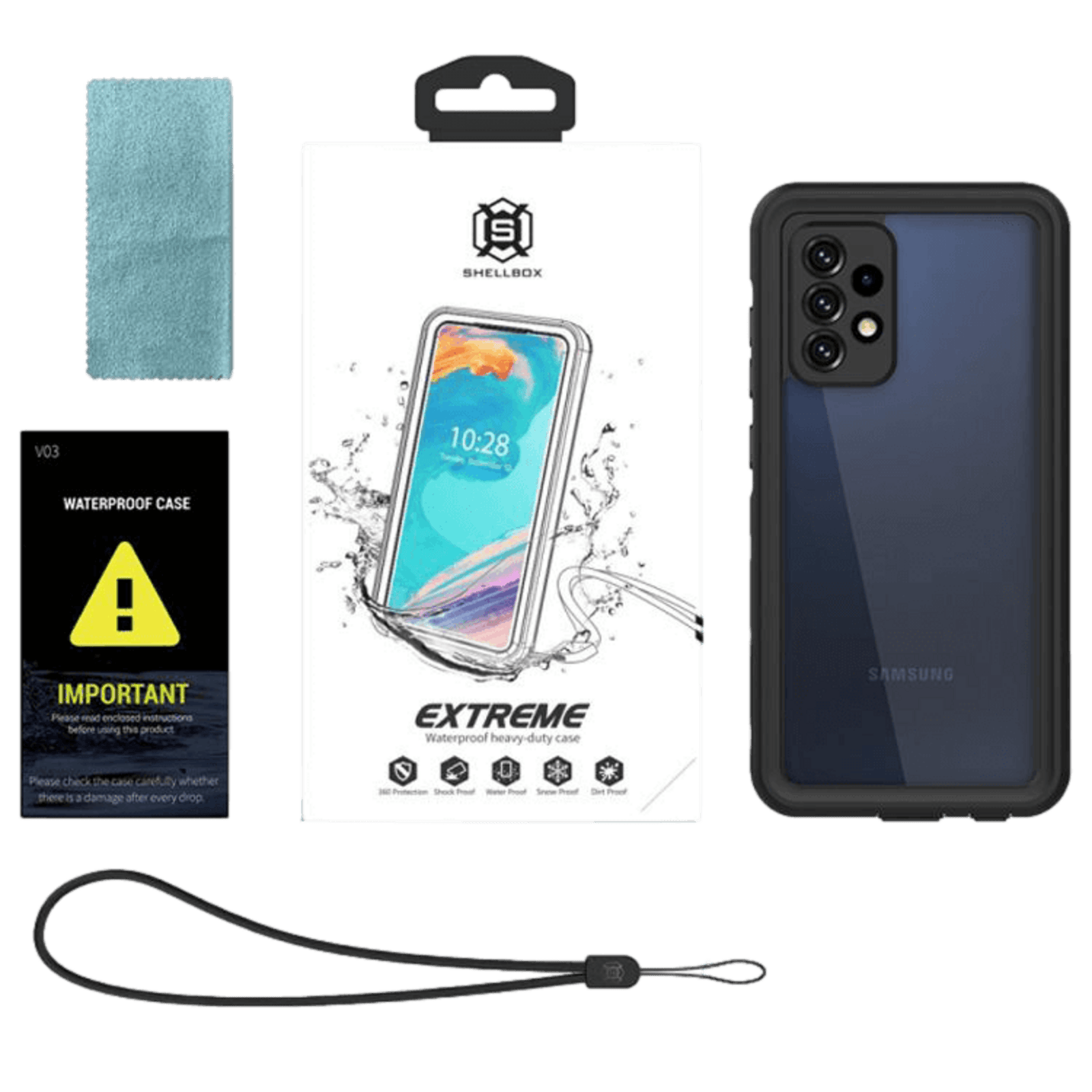 REDPEPPER Samsung Galaxy A52(s) Dot Pro Waterproof Beschermhoes Zwart