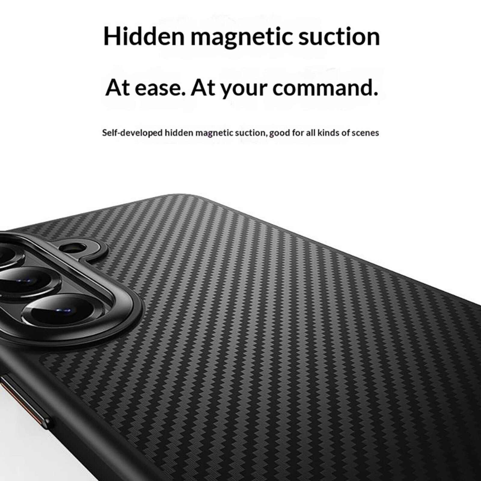 CaseBody Samsung Galaxy S26 Carbon Fiber Magnetic Hoesje Zwart