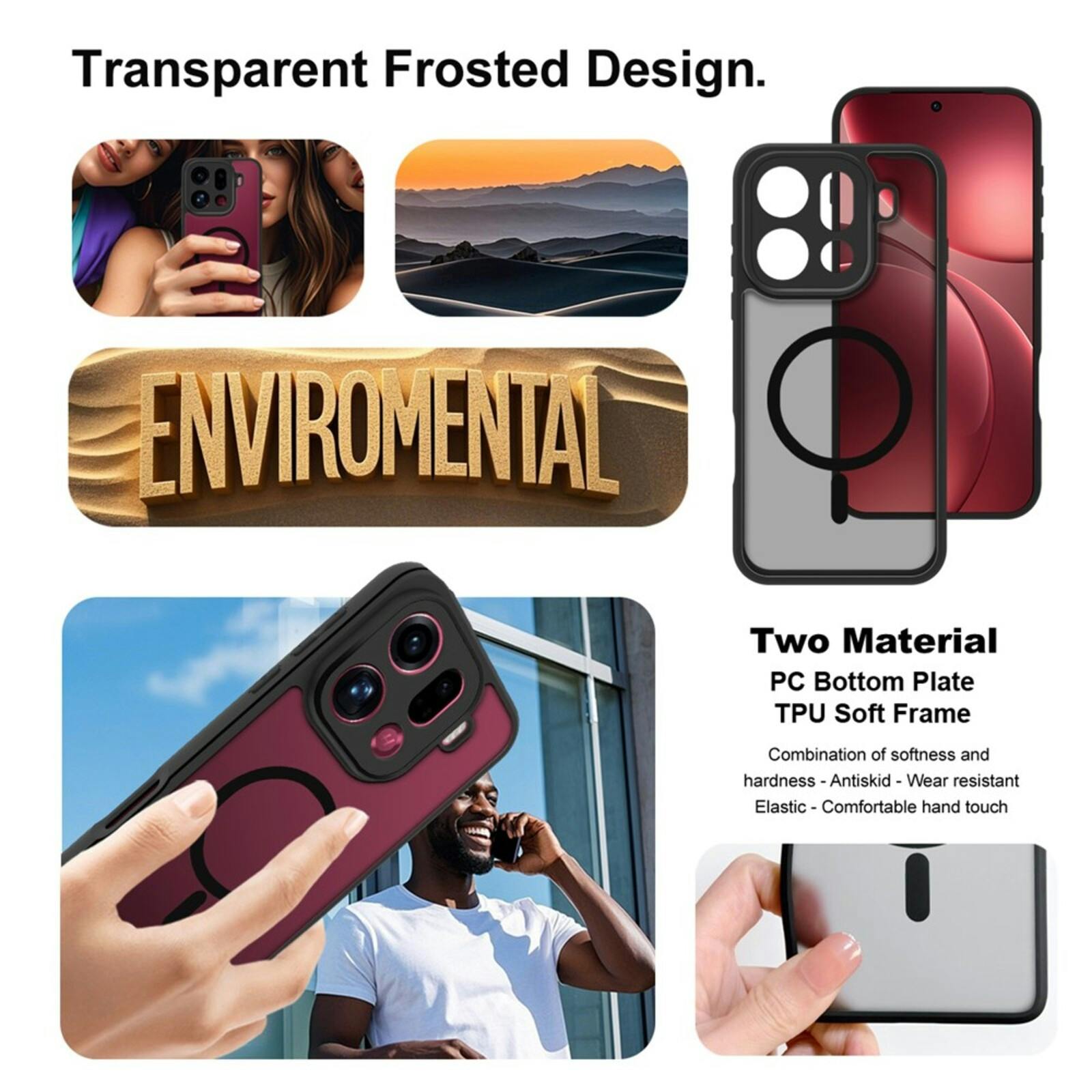 Imak OPPO Find X9 Pro MagSafe Mat Hoesje Zwart