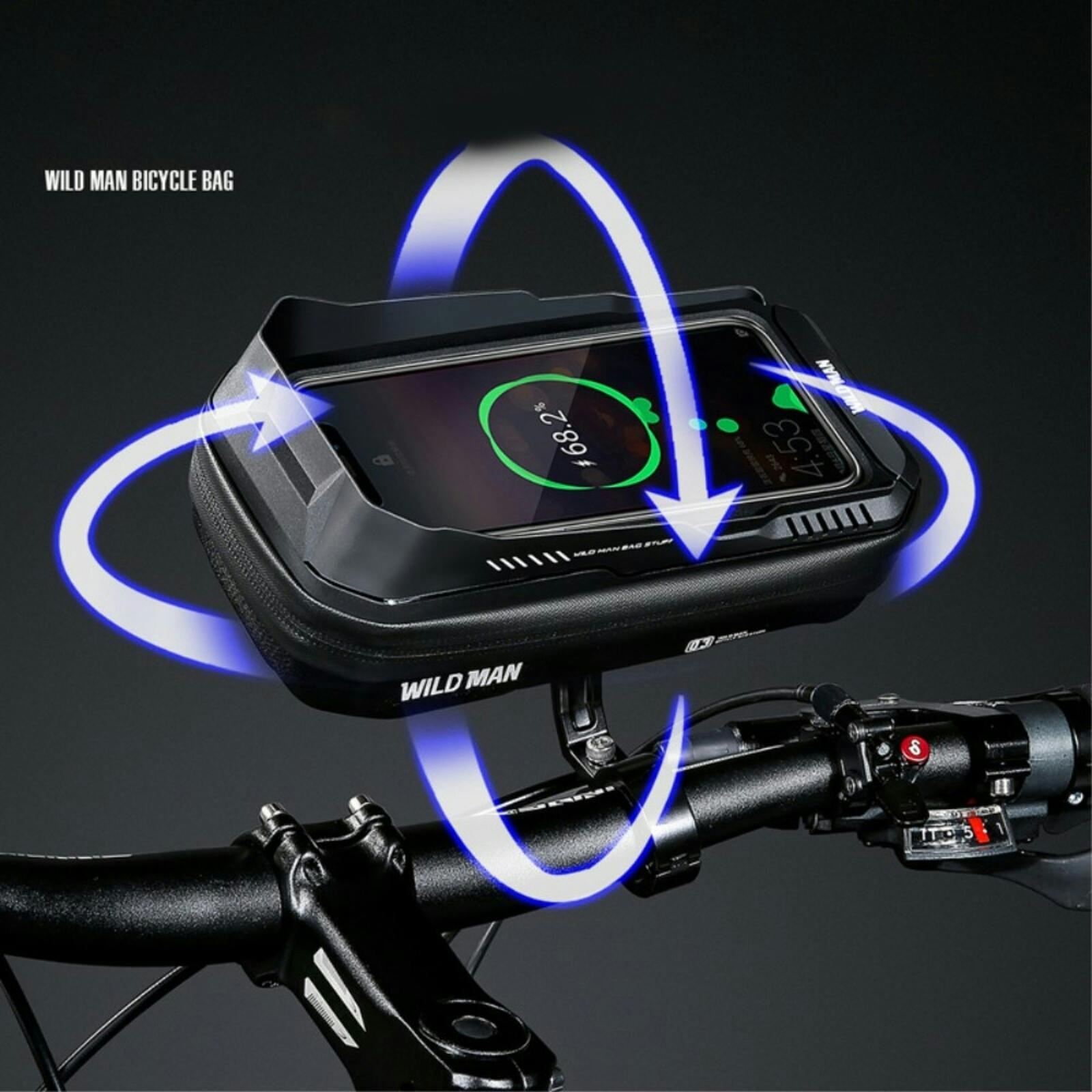 Wild Man XT3S Waterproof Telefoonhouder Fiets Zwart
