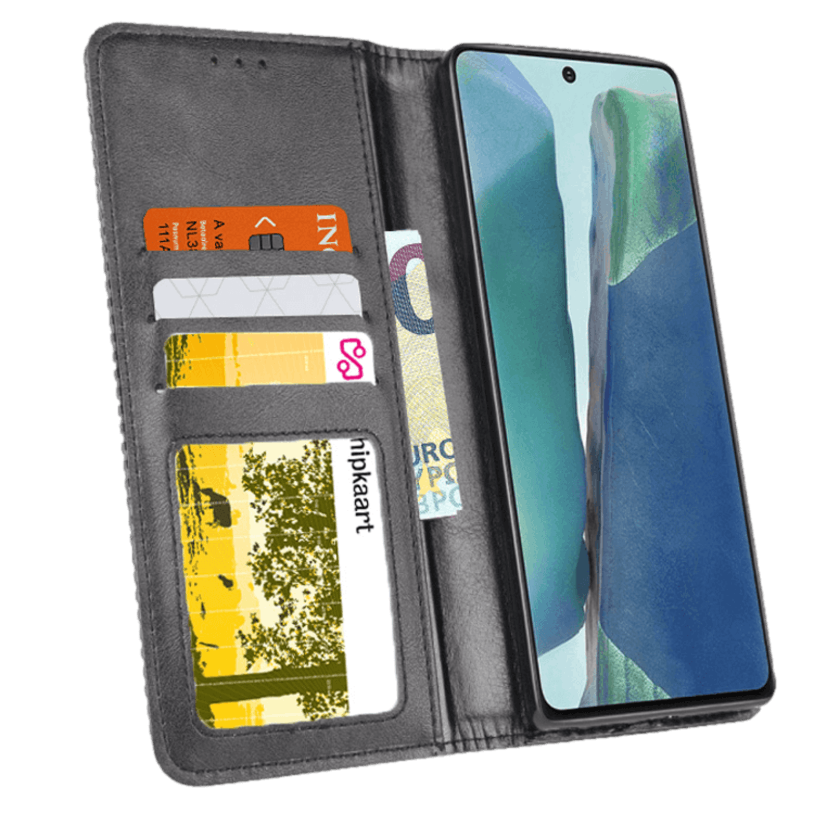 CaseBody Samsung Galaxy S20 Retro Hoesje met Pasruimte Zwart