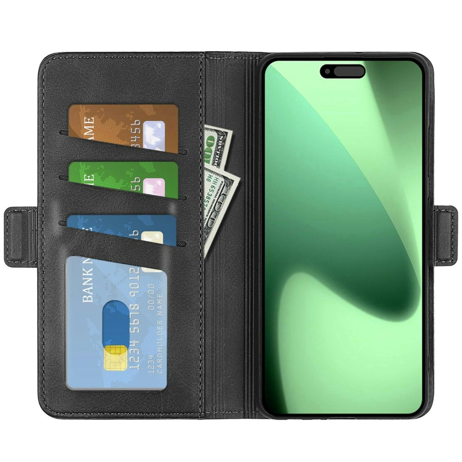 Comfycase Apple iPhone 17 Pro Max Bookcase Hoesje Zwart