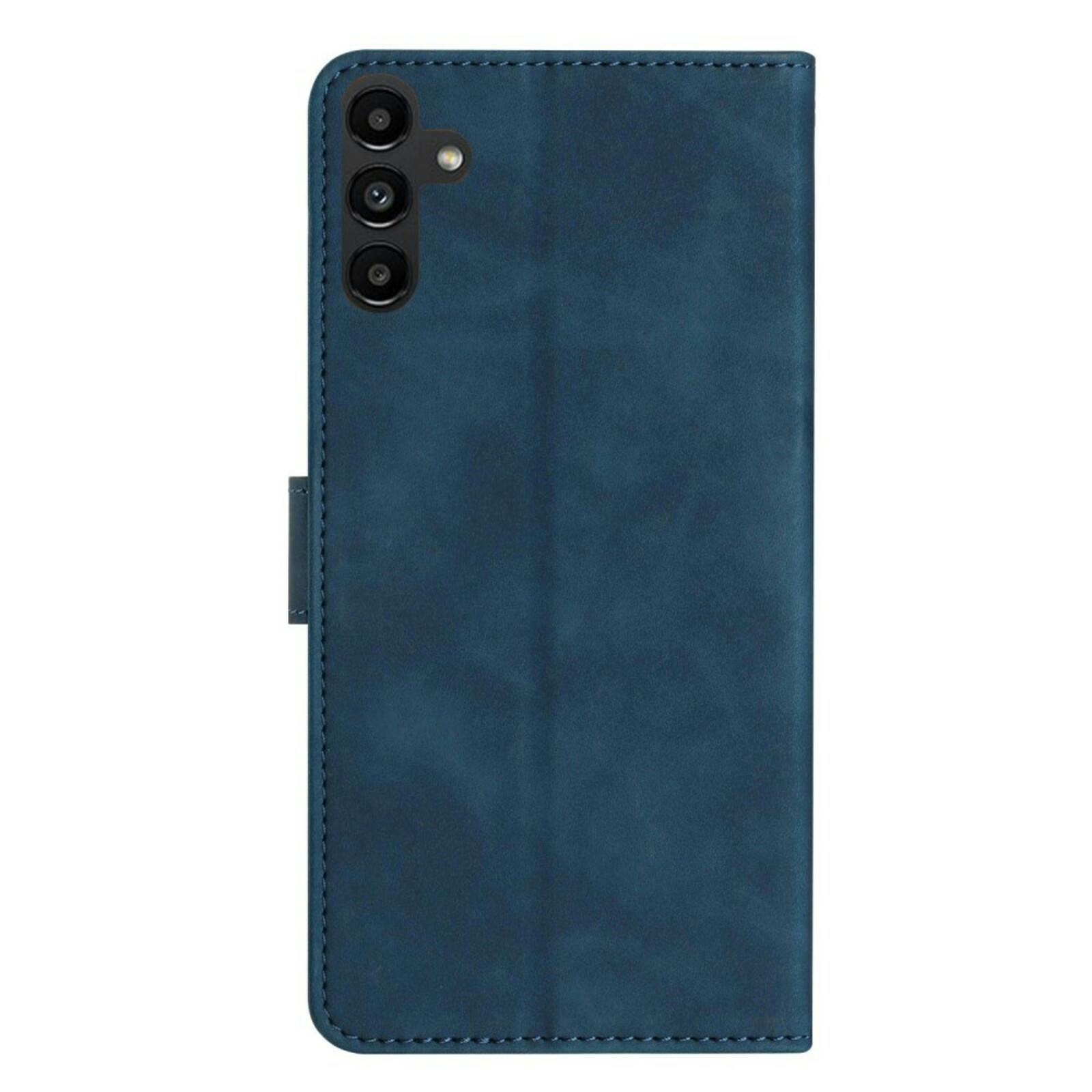 Comfycase Samsung Galaxy A54 Vlinder Suède Portemonnee Hoesje Blauw