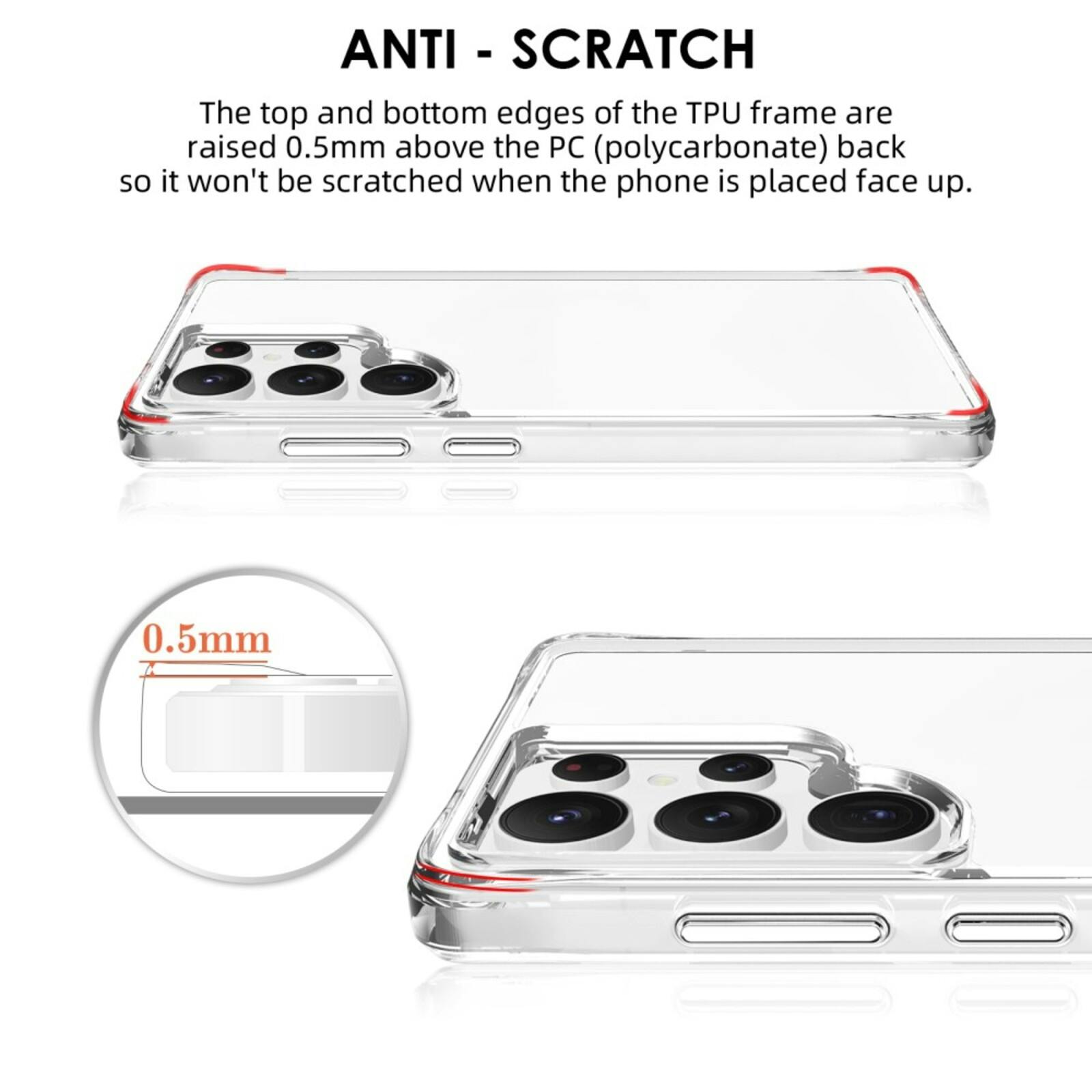 CaseBody Samsung S25 Ultra Dual Layer Anti-Shock Hoesje Transparant