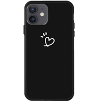 Mocaa iPhone 12 (Pro) Love Heart Case Zwart