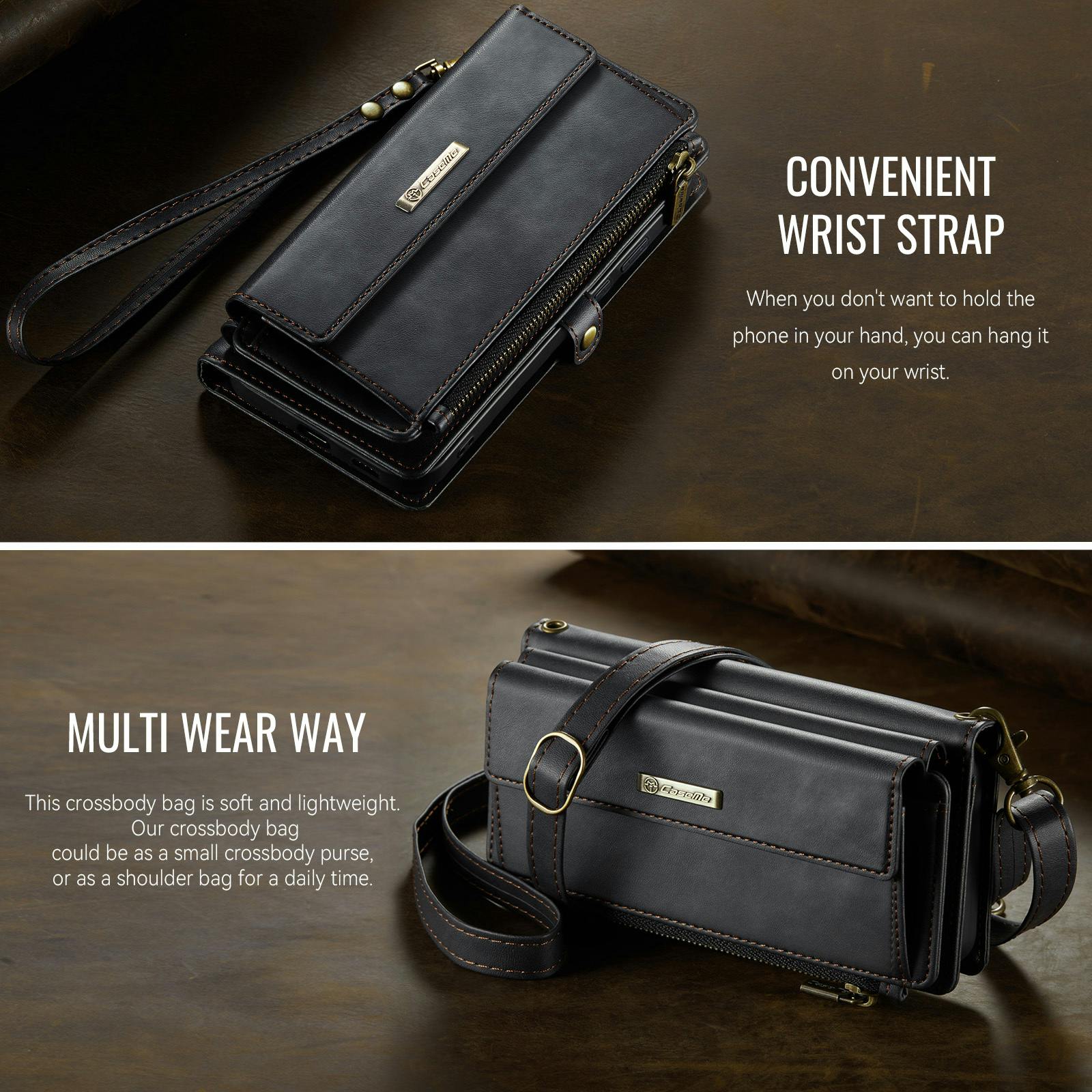 Caseme Samsung Galaxy S26 Plus Luxe Alles-in-één Portemonnee Hoesje Zwart