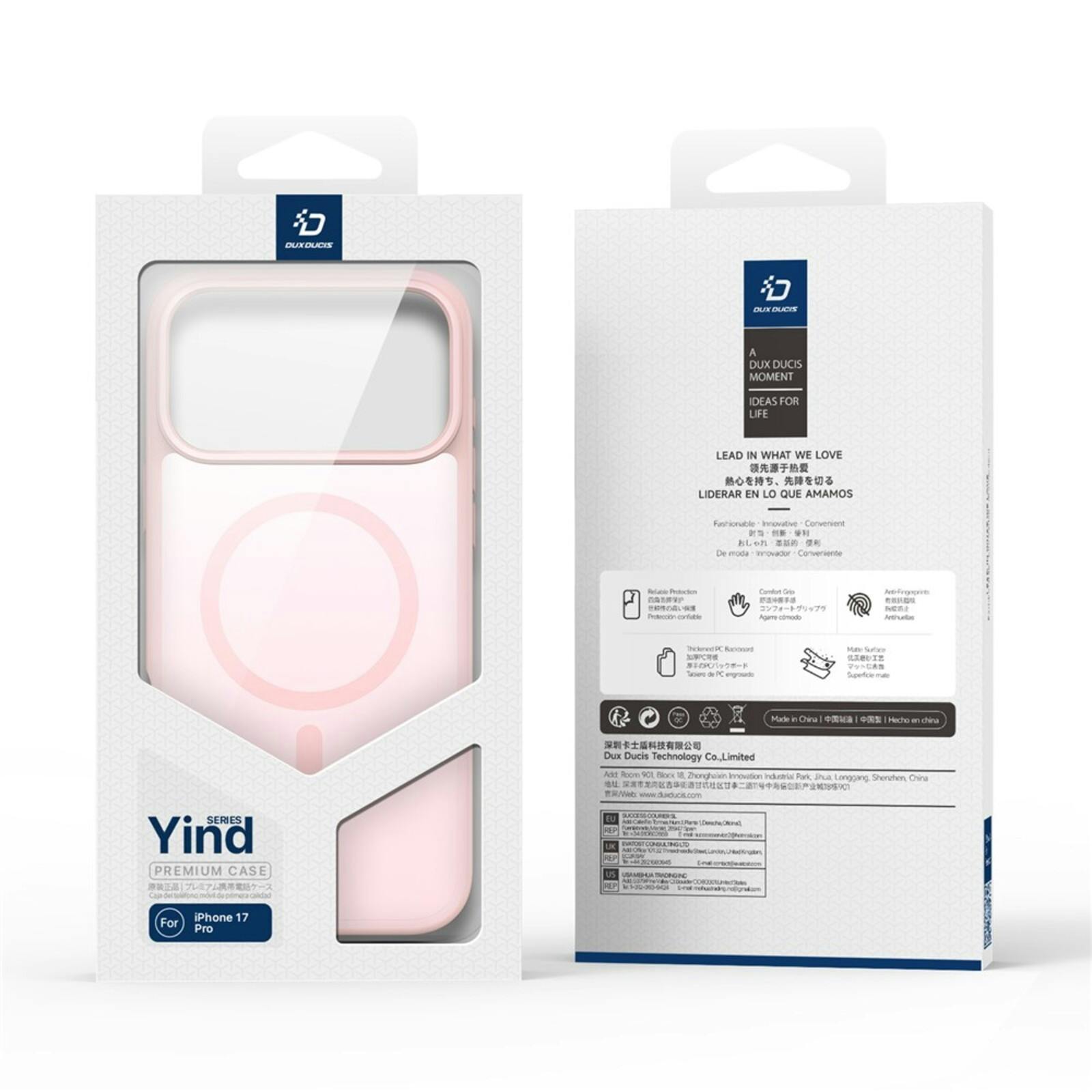 DUX DUCIS Apple iPhone 17 Pro Mat MagSafe Hoesje Roze