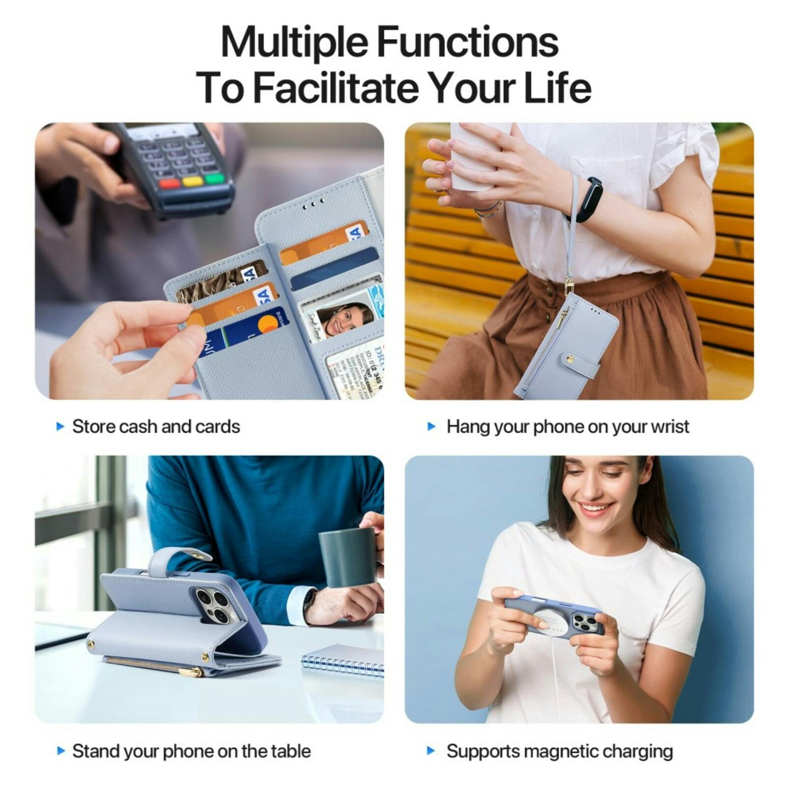 DUX DUCIS Apple iPhone 16 Pro Max Premium 2-in-1 Bookcase met MagSafe Hoesje Lila