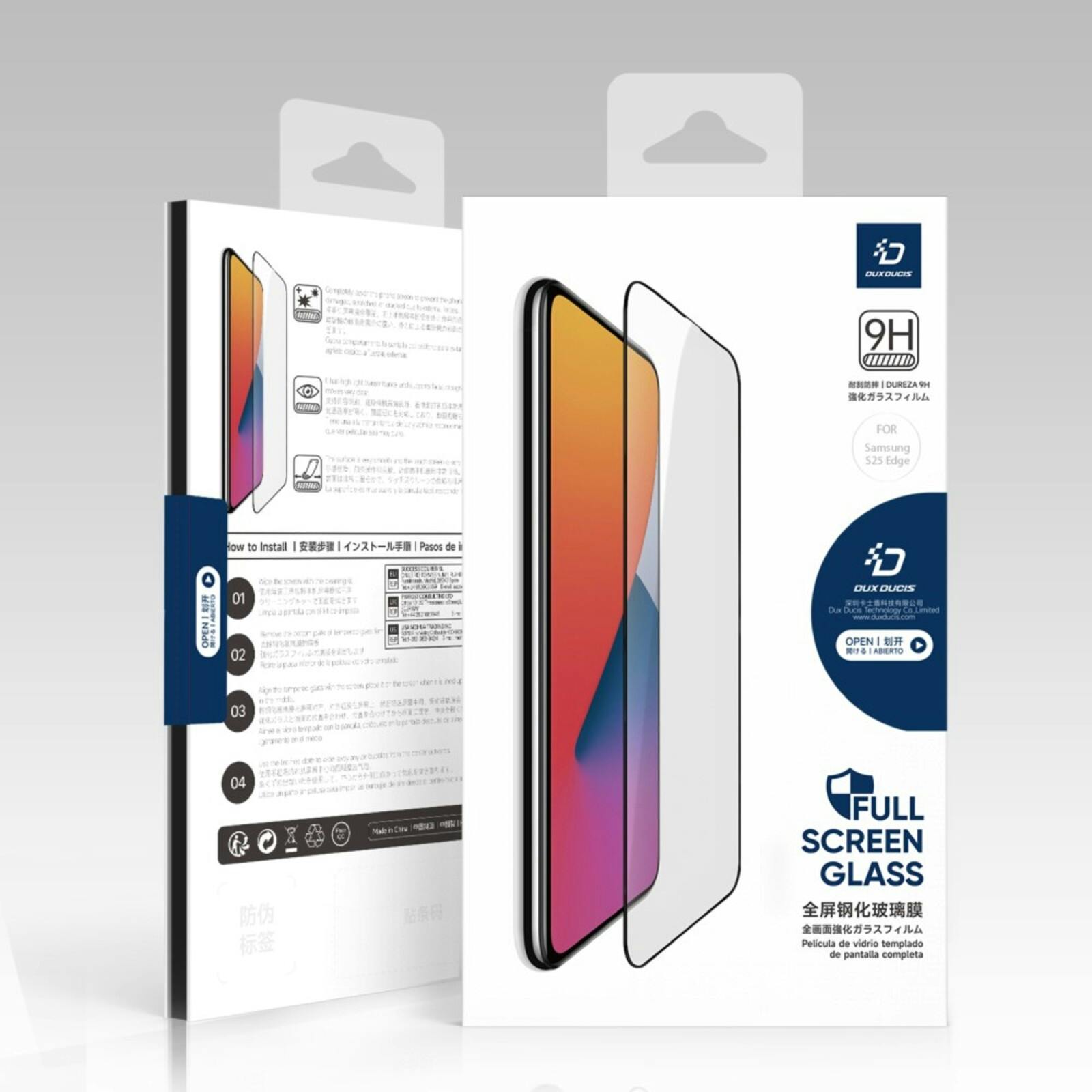 DUX DUCIS Samsung Galaxy S25 Edge HD Screenprotector Gehard Glas Zwart