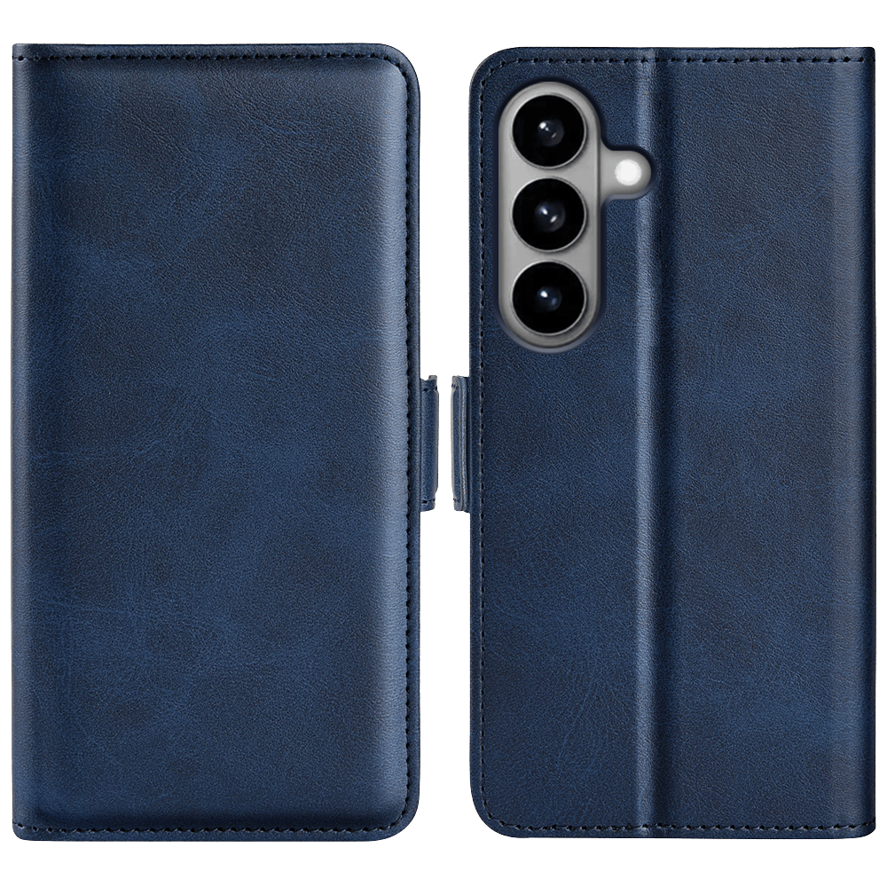 CaseBody Samsung S26 Real Leather Wallet Hoesje Blauw