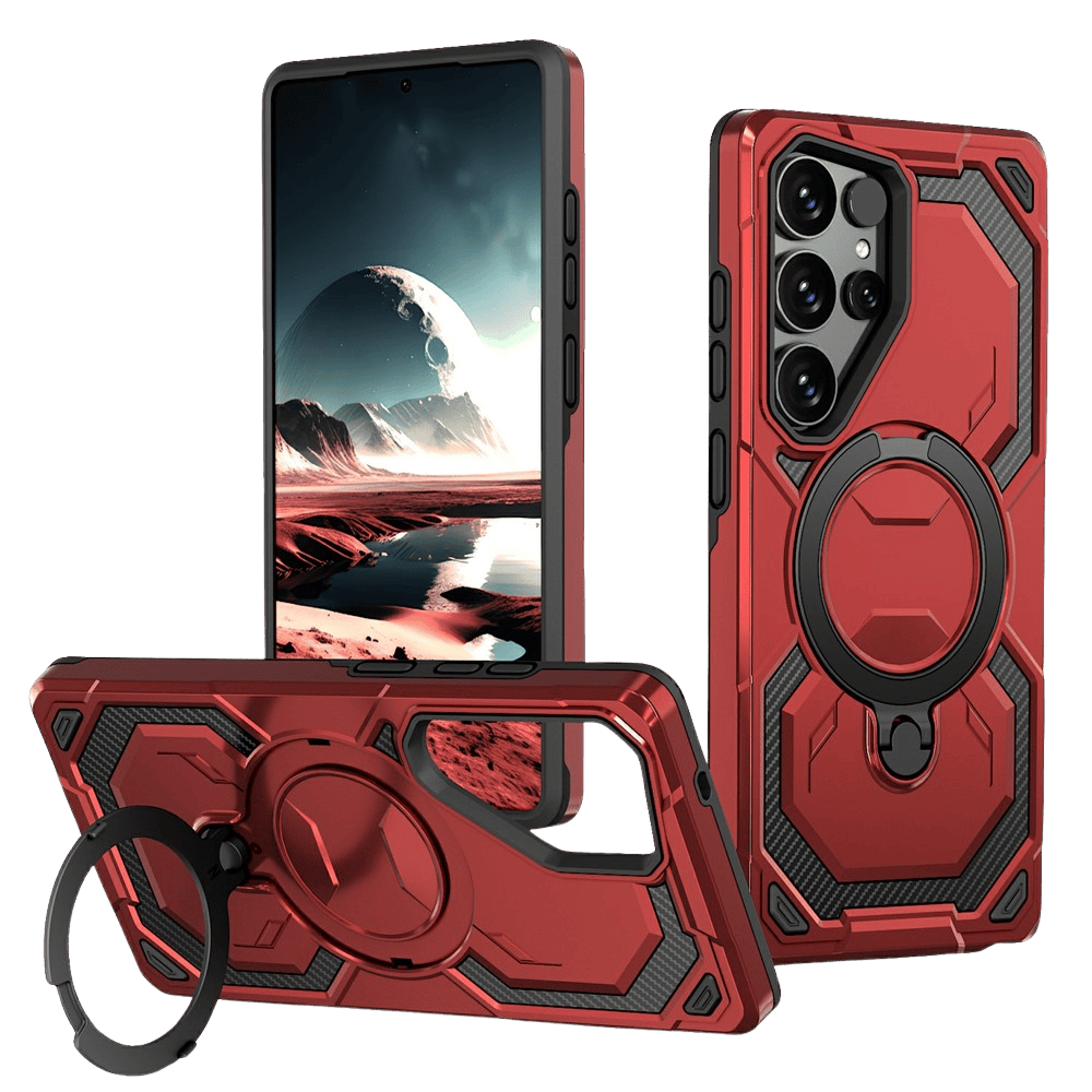 CaseBody Samsung Galaxy S26 Ultra Magnetic Kickstand Ring Hoesje Rood