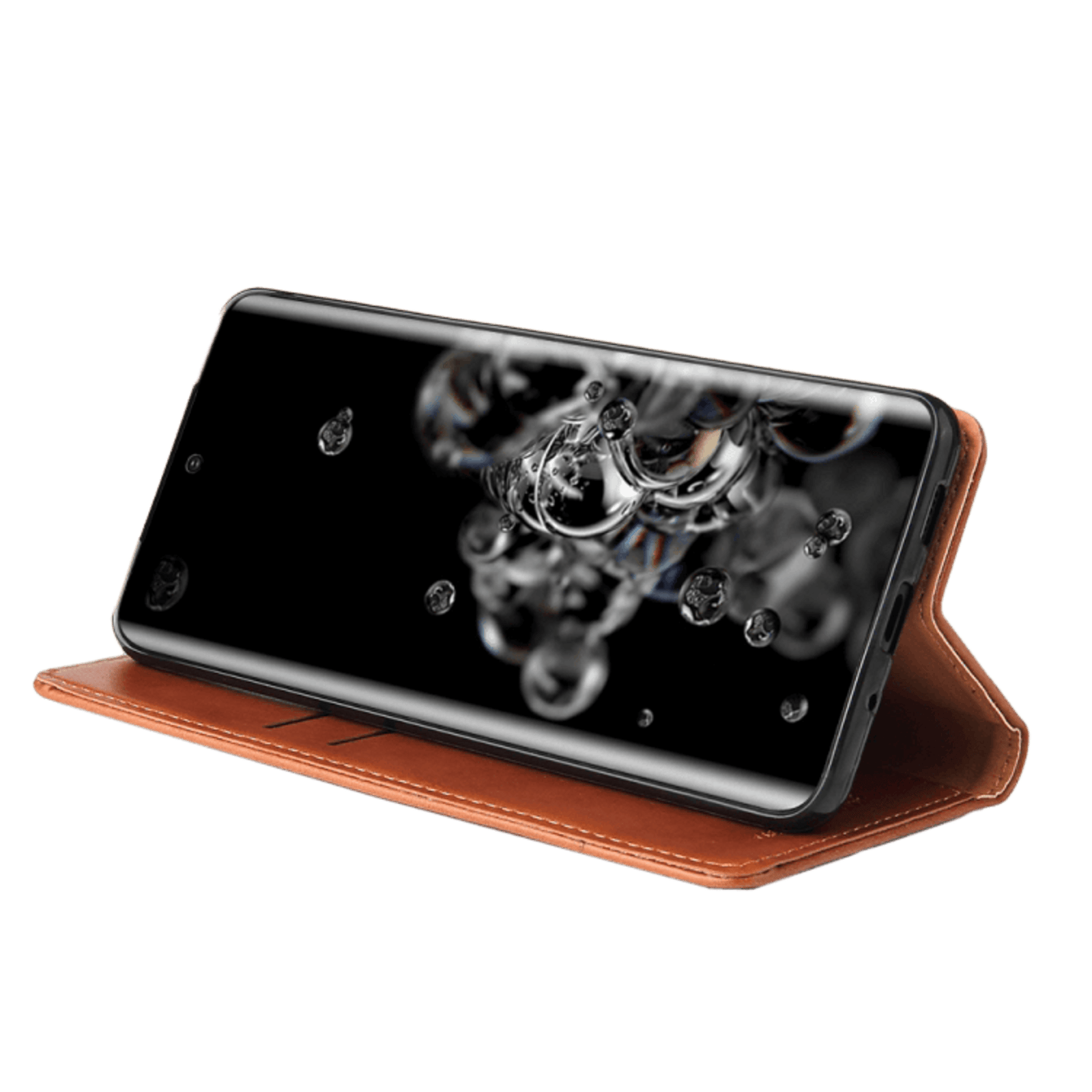 Fierre Shann Samsung Galaxy S20 Ultra Slim Wallet Hoesje Bruin