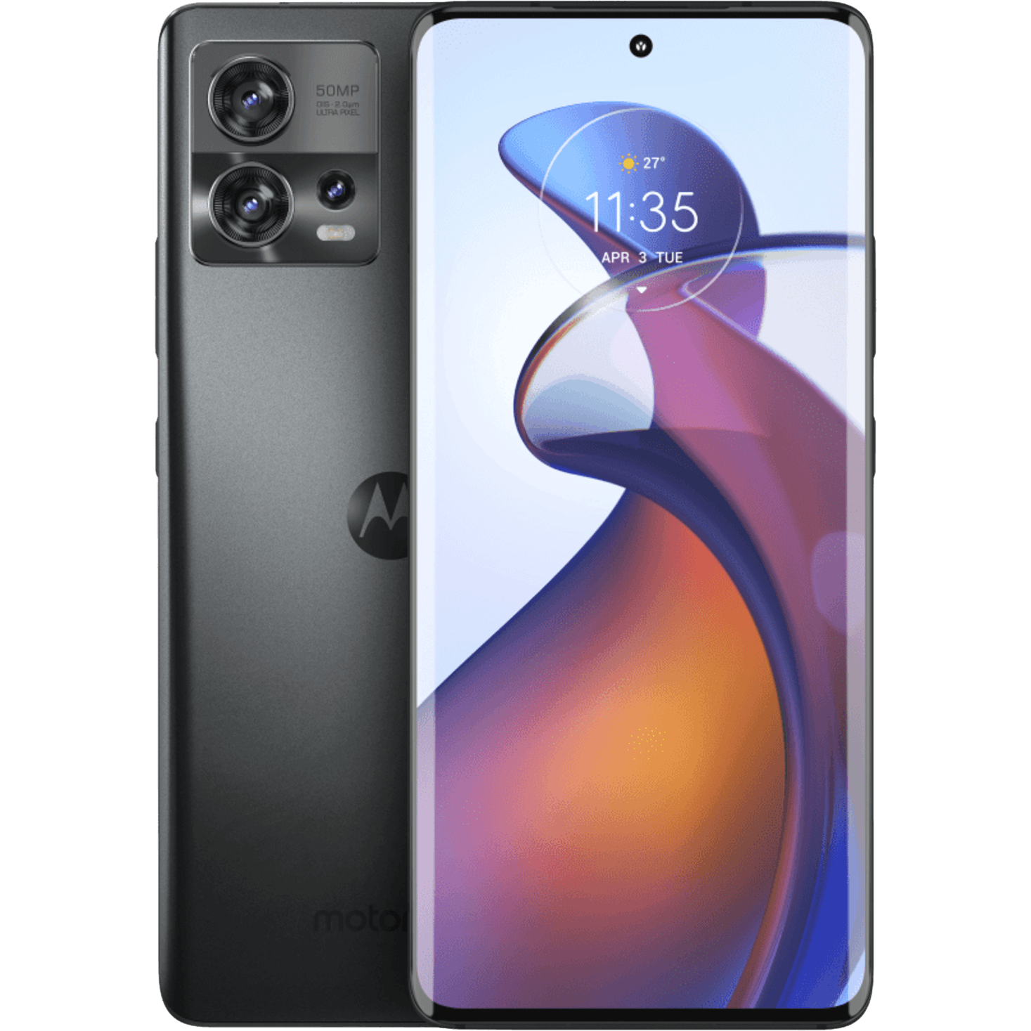 Motorola Edge 30 Fusion Quartz Black - Voorkant & achterkant