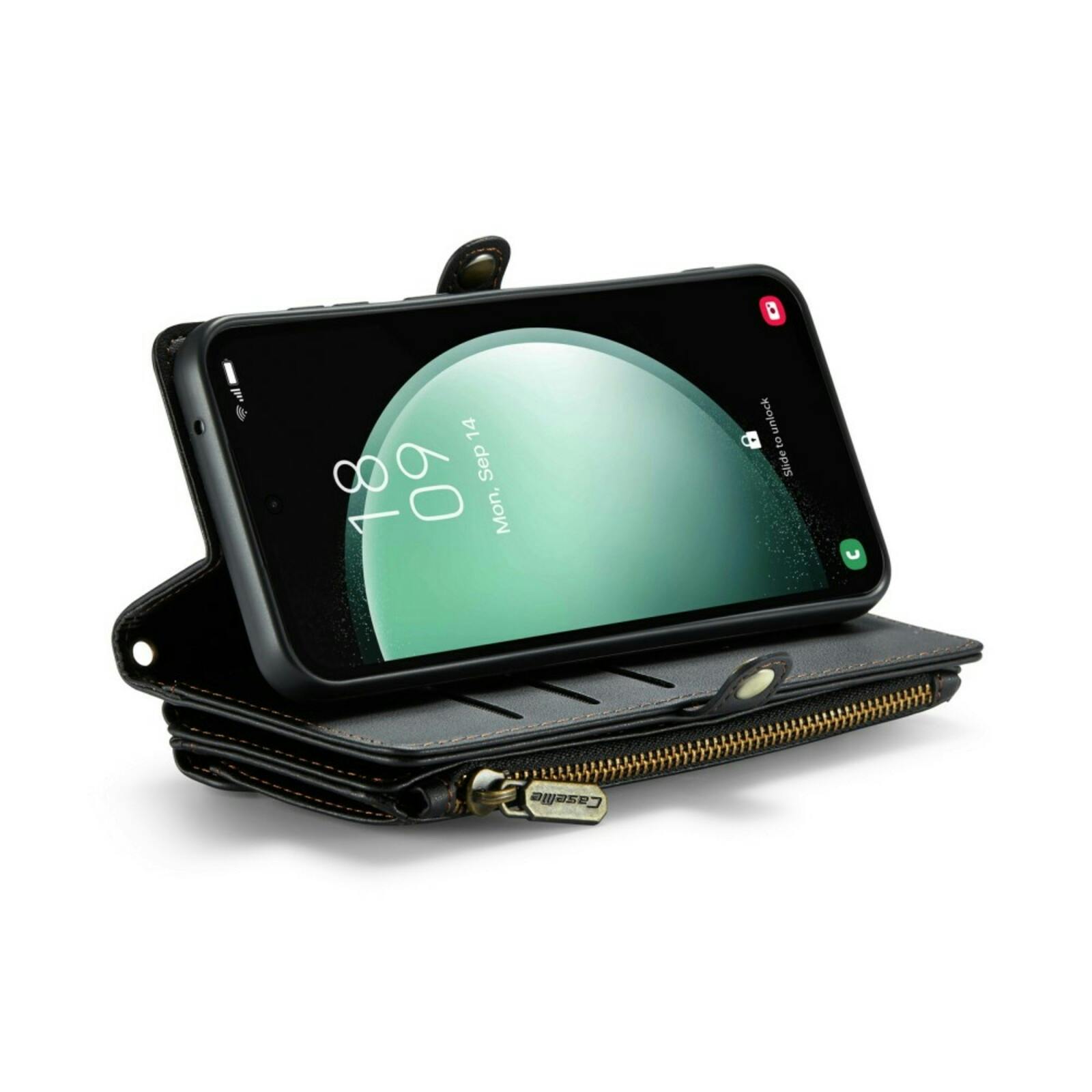 Caseme Samsung S23 FE Clutch Wallet met Koord Zwart