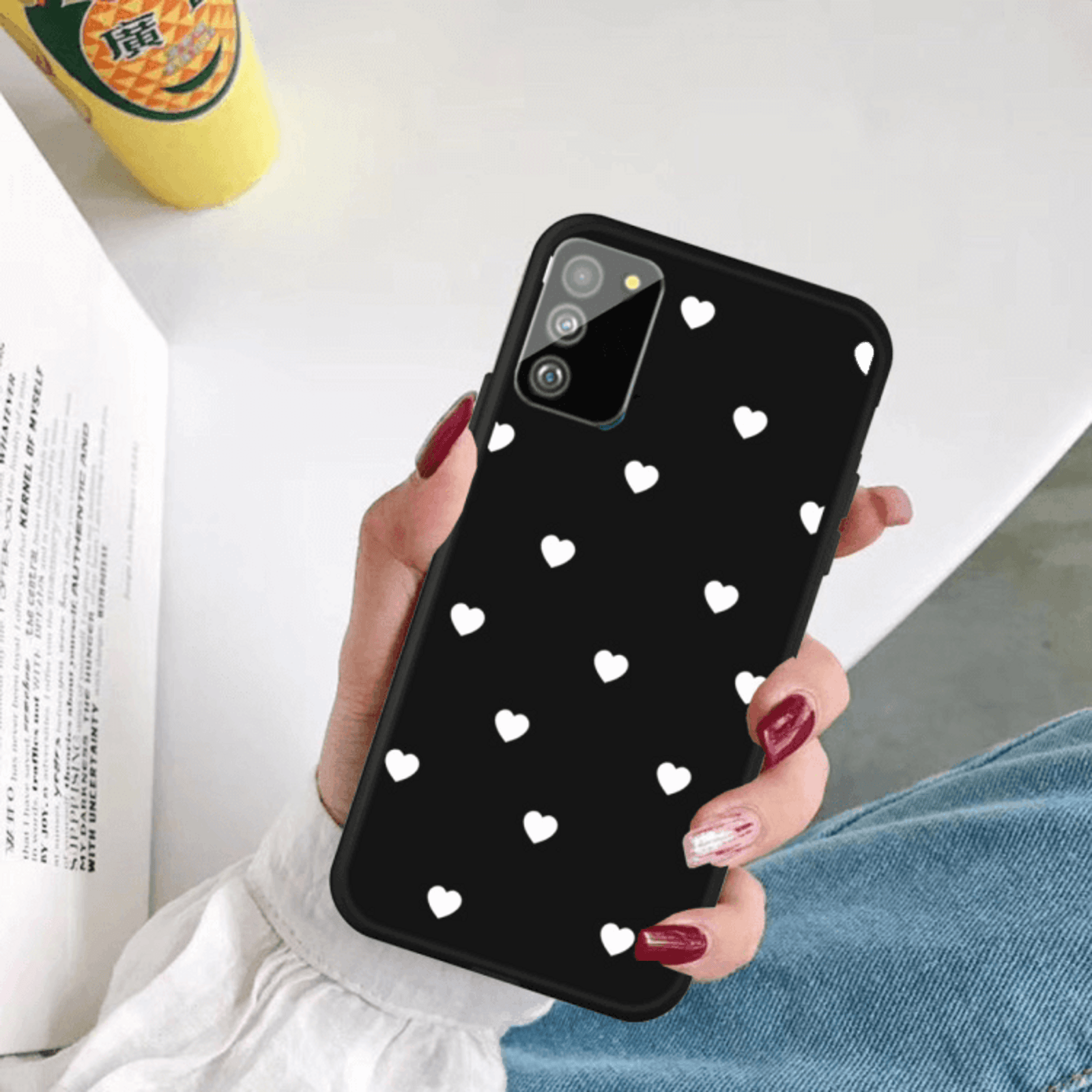 Mocaa Samsung Galaxy S20 Hearts Case Zwart