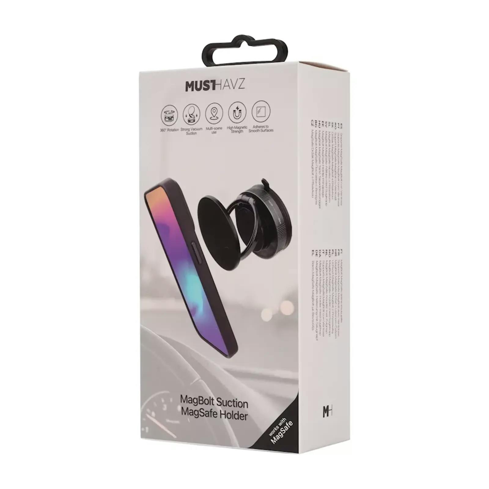 Musthavz MagBolt Suction Autohouder Zwart