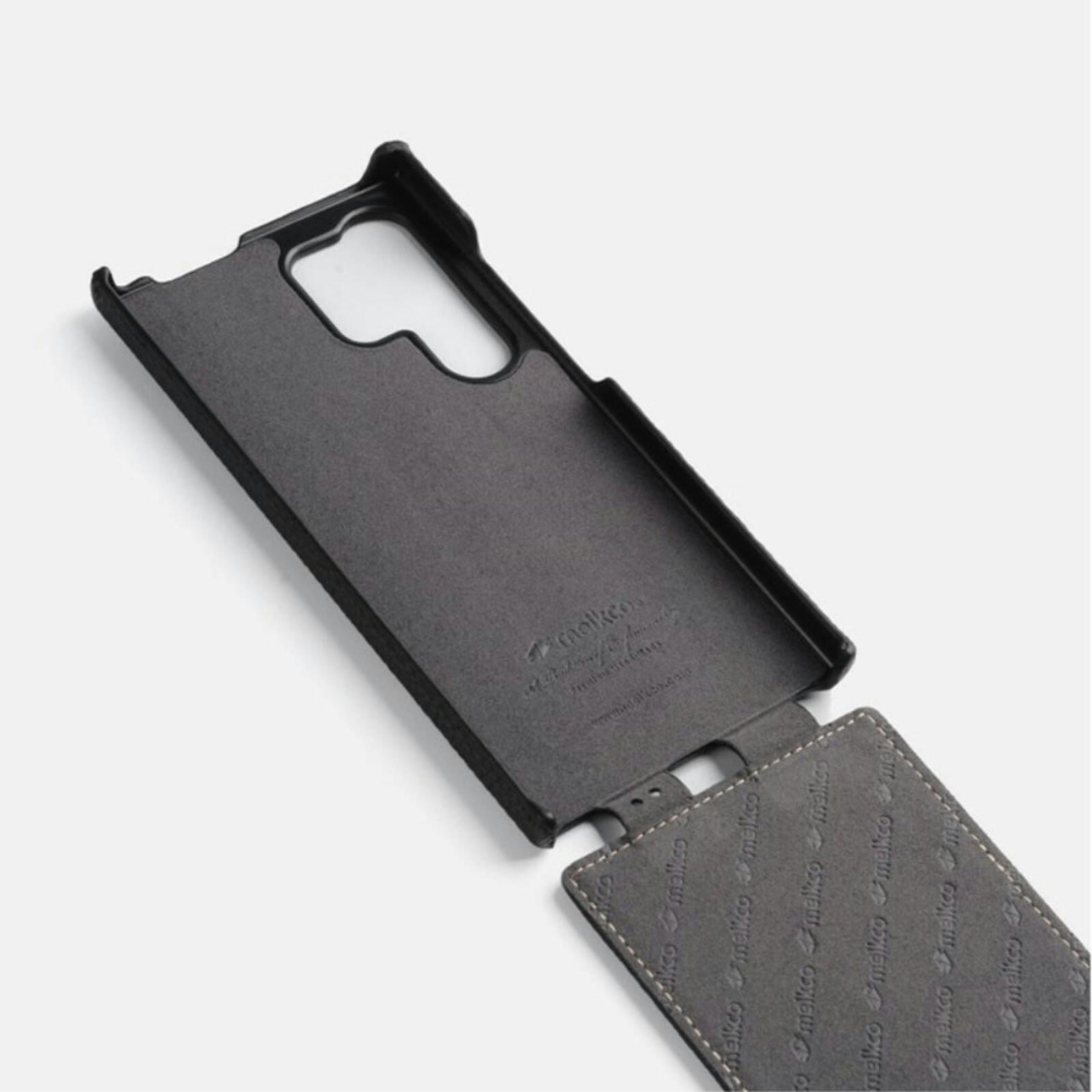 Melkco Samsung Galaxy S24 Ultra Leather Flip Case Zwart