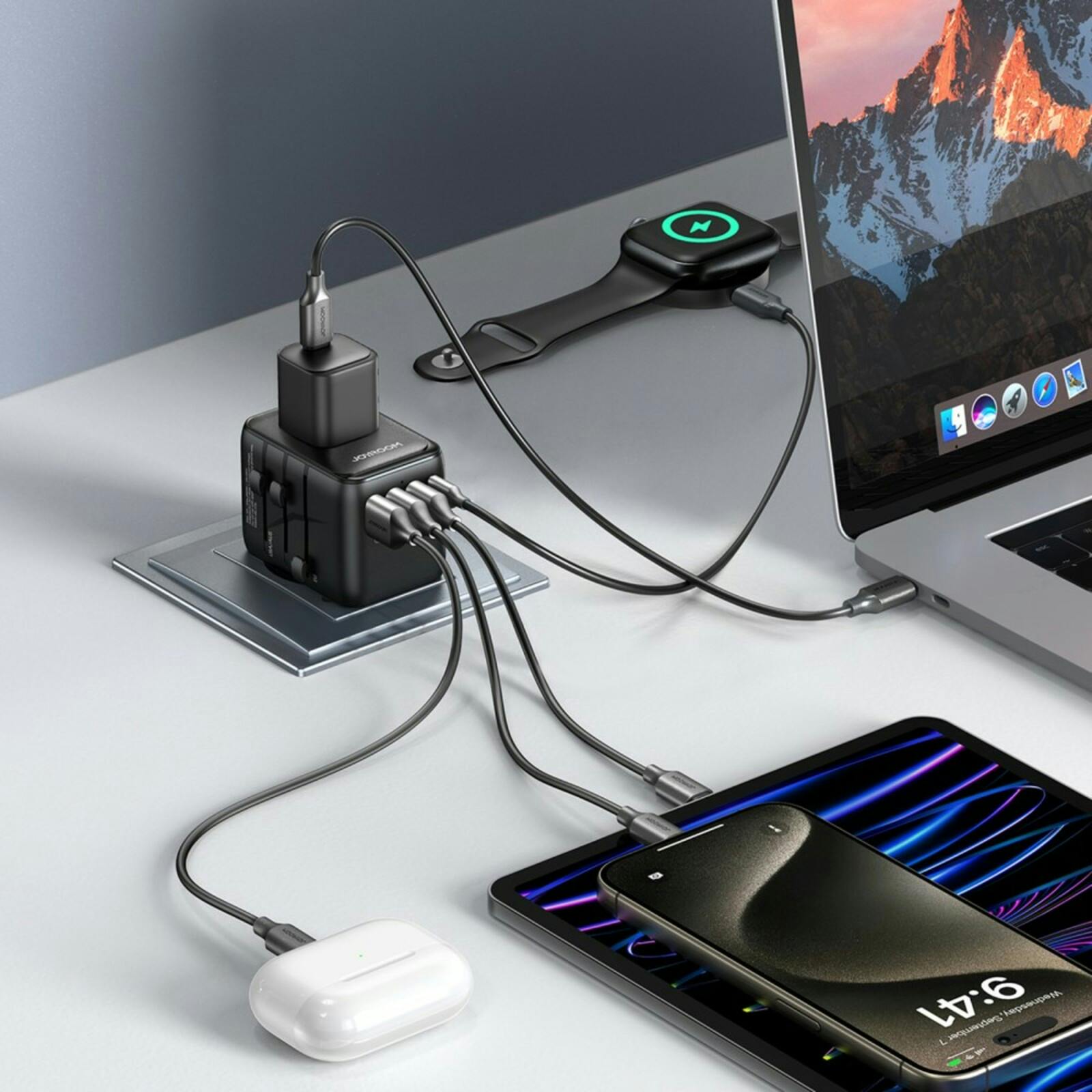 Joyroom Global Travel Adapter 17W Zwart