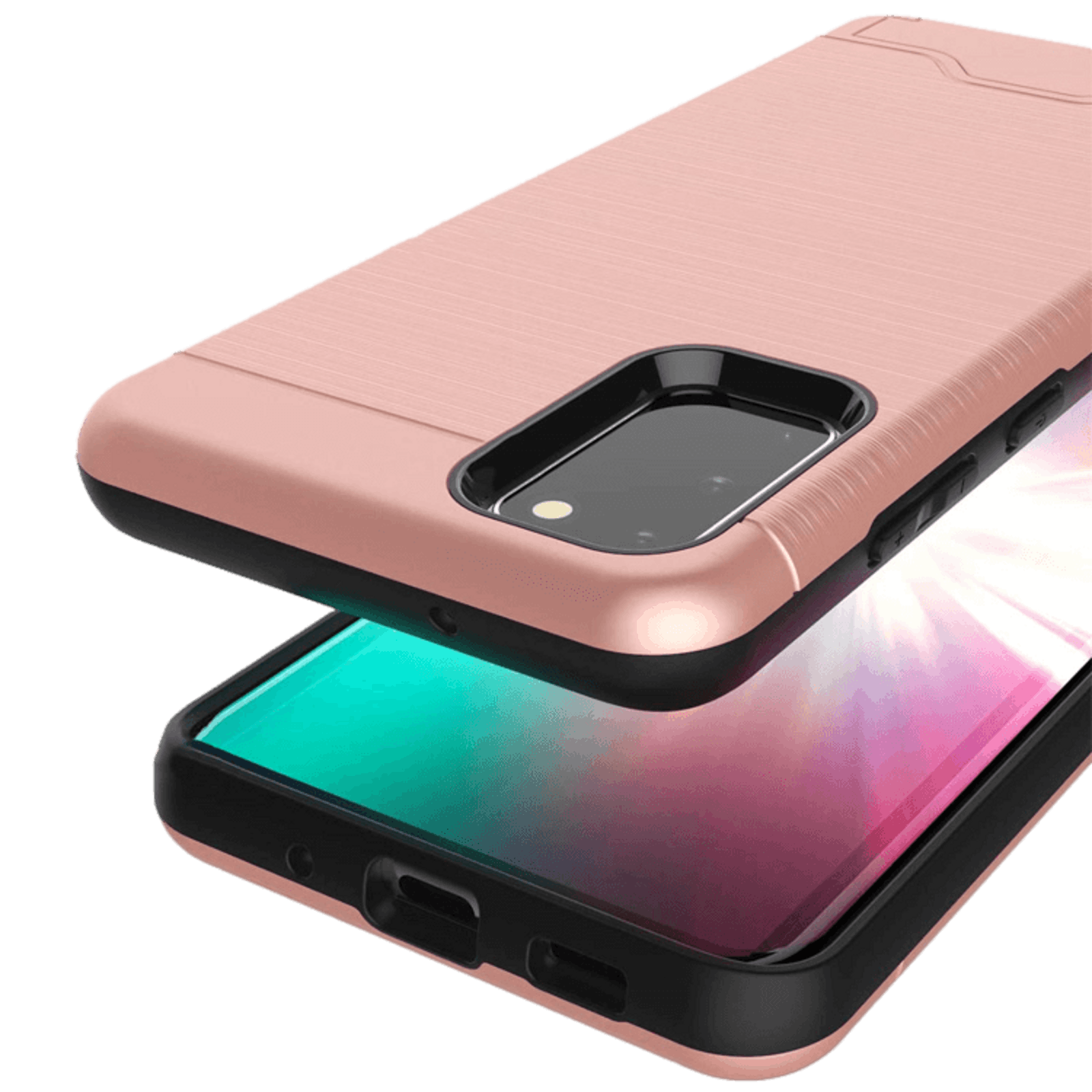 CaseBody Samsung Galaxy S20 Brushed Hoesje met Pashouder Roségoud